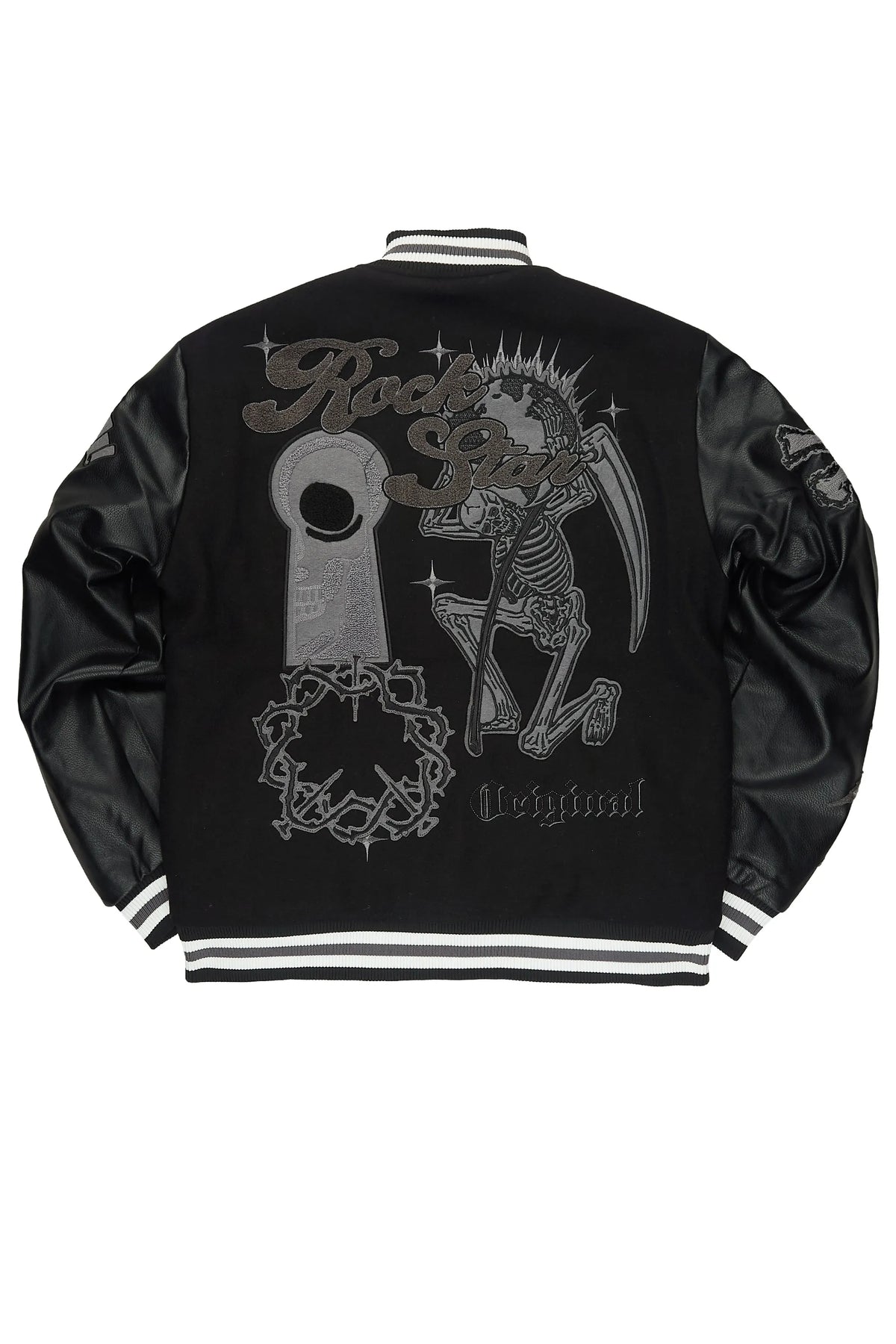 Naizeah Black/Black Varsity Jacket