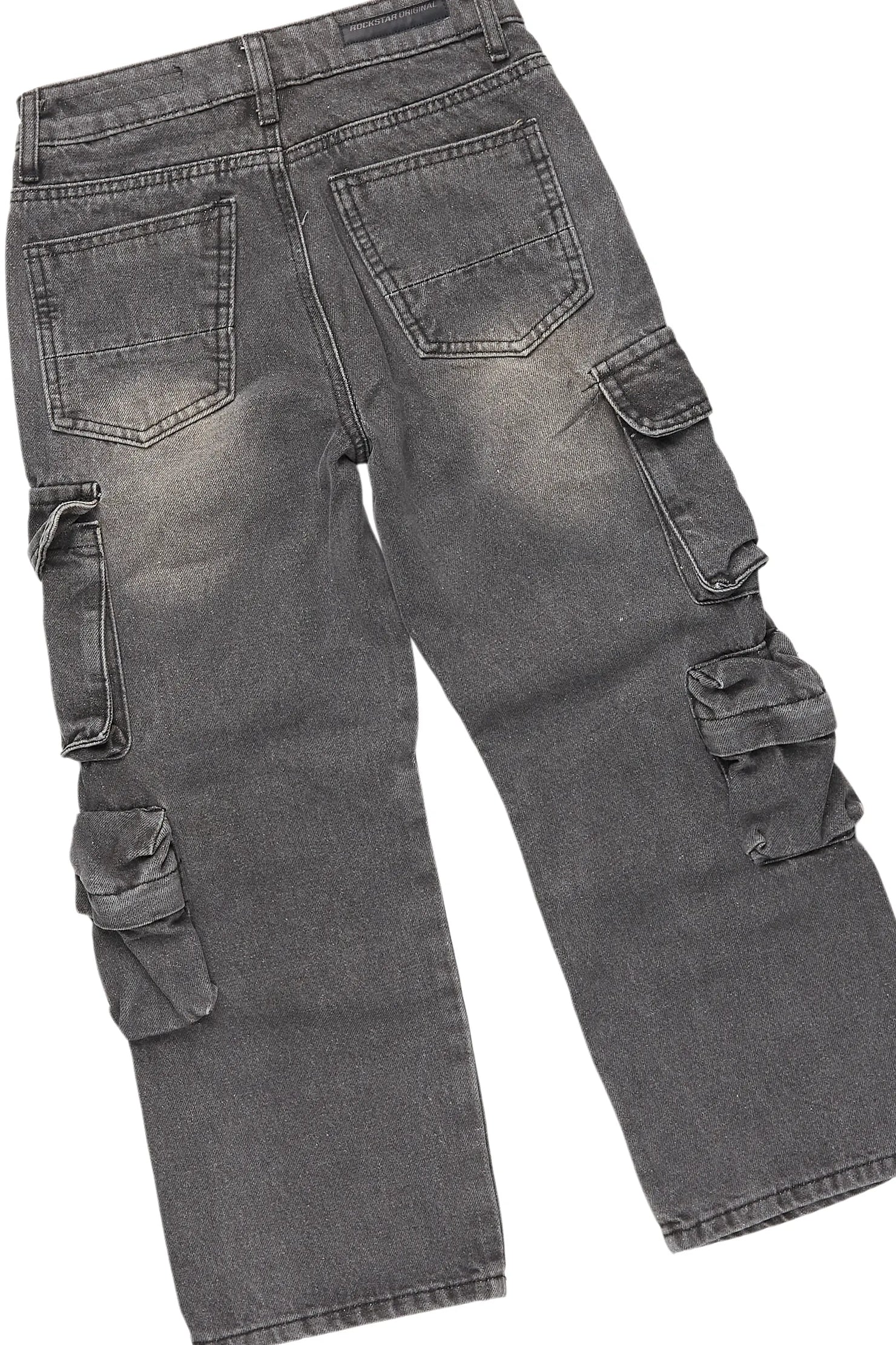 Boys Boaz Light Grey Hoodie/Stacked Flare Jean Set