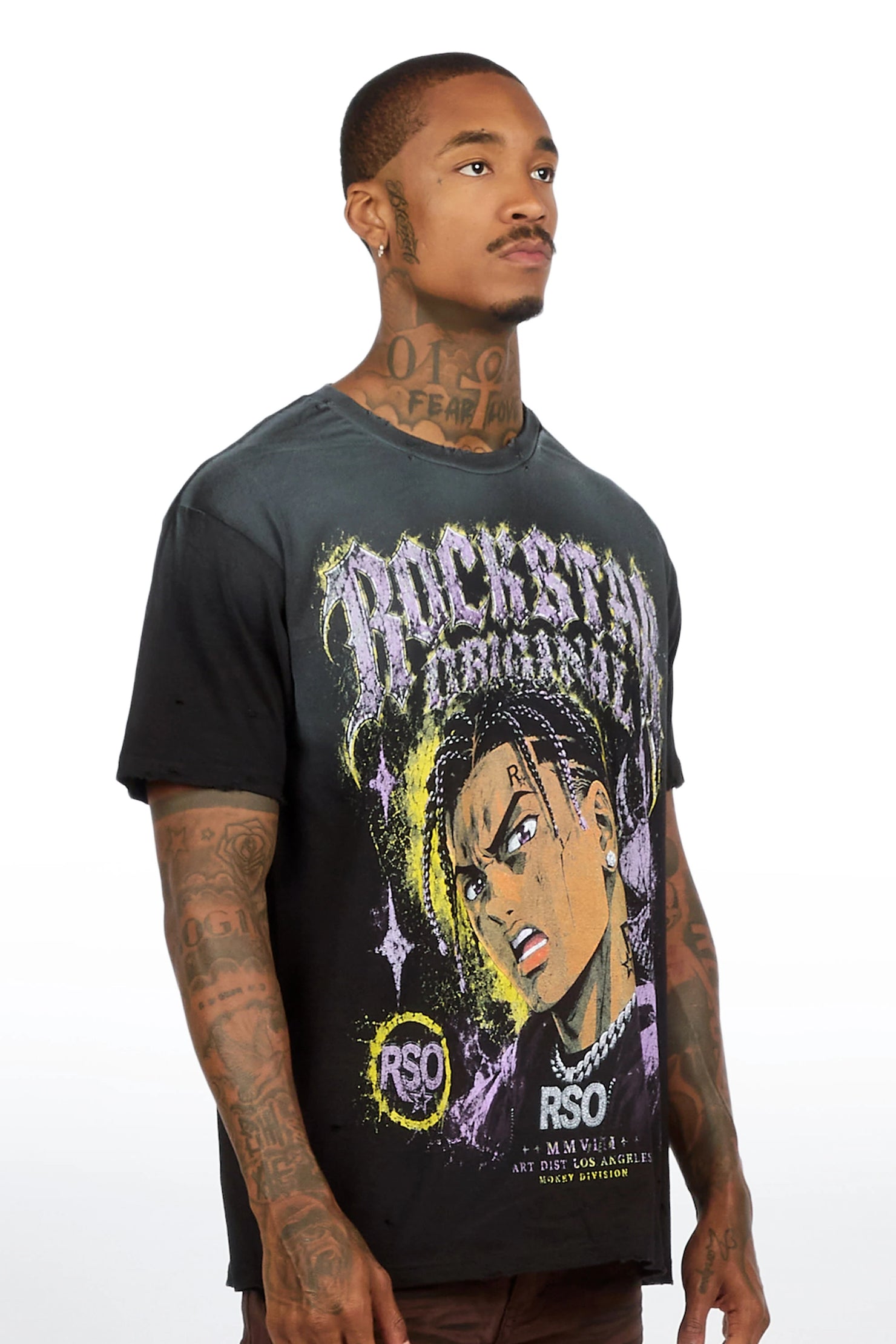 Torell Black Oversized Graphic T-Shirt