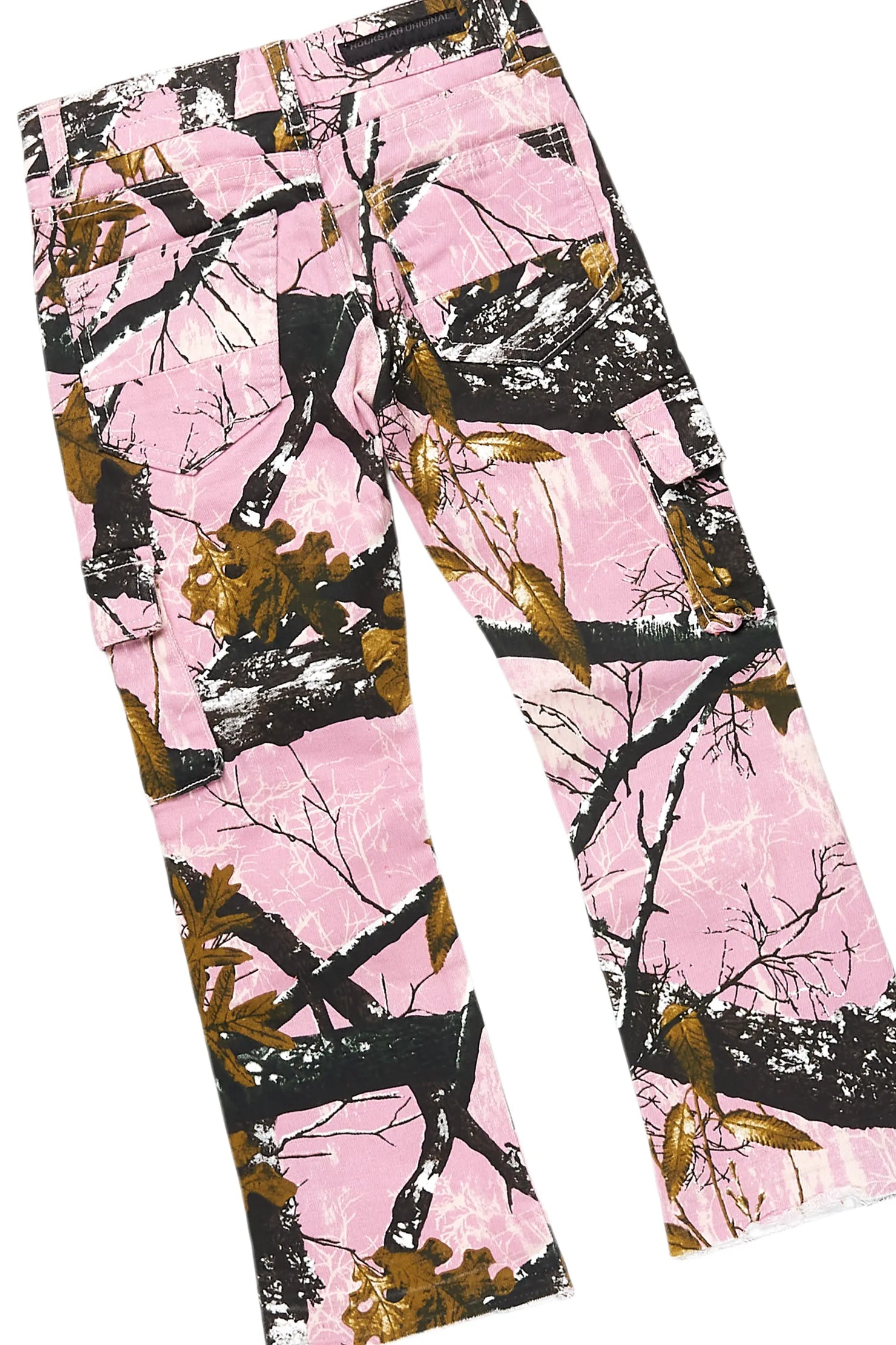 Girls Addie Pink Hoodie/Stacked Flare Jean Set