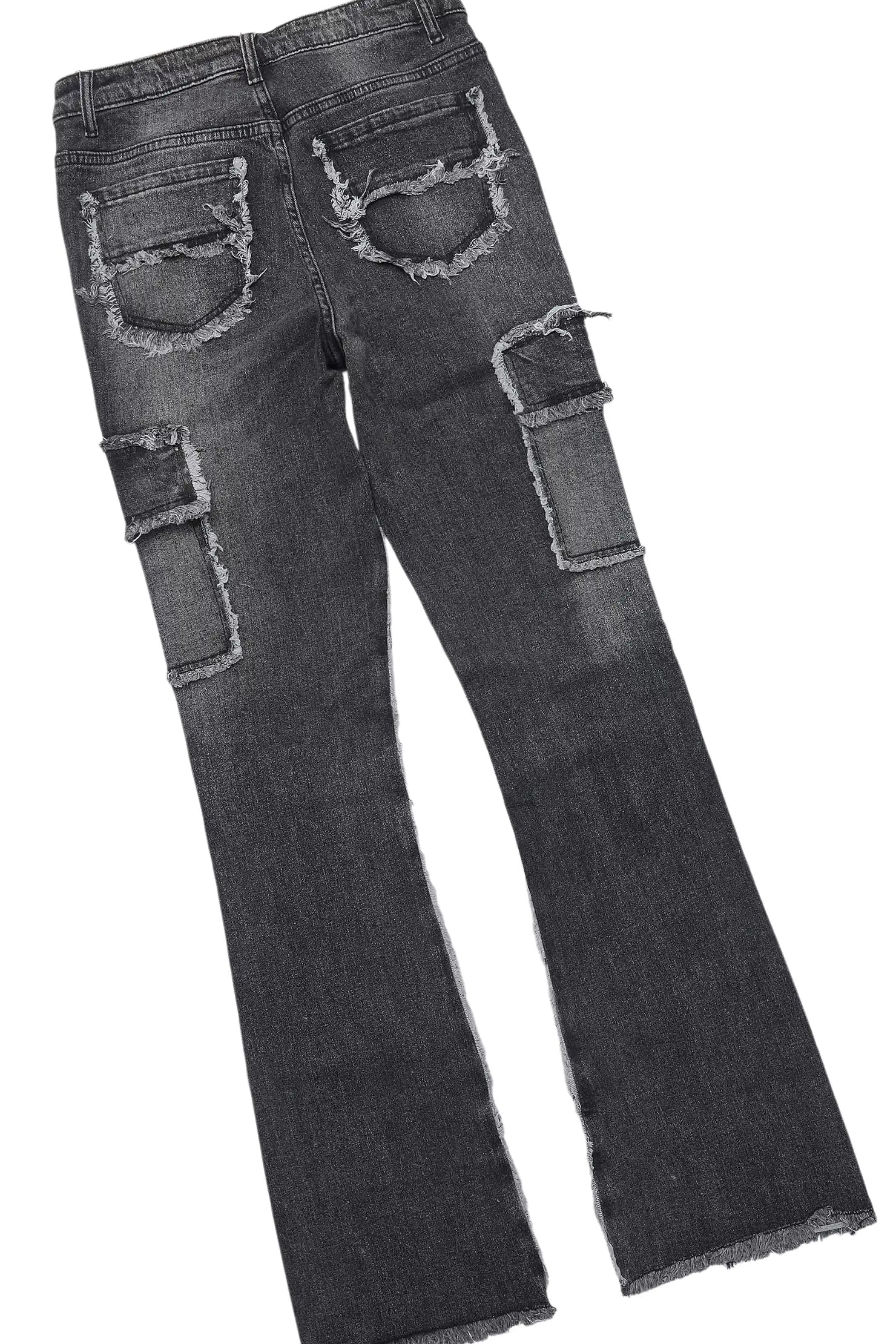 Trinia Black Tee & Keshia Dark Grey Jean Set