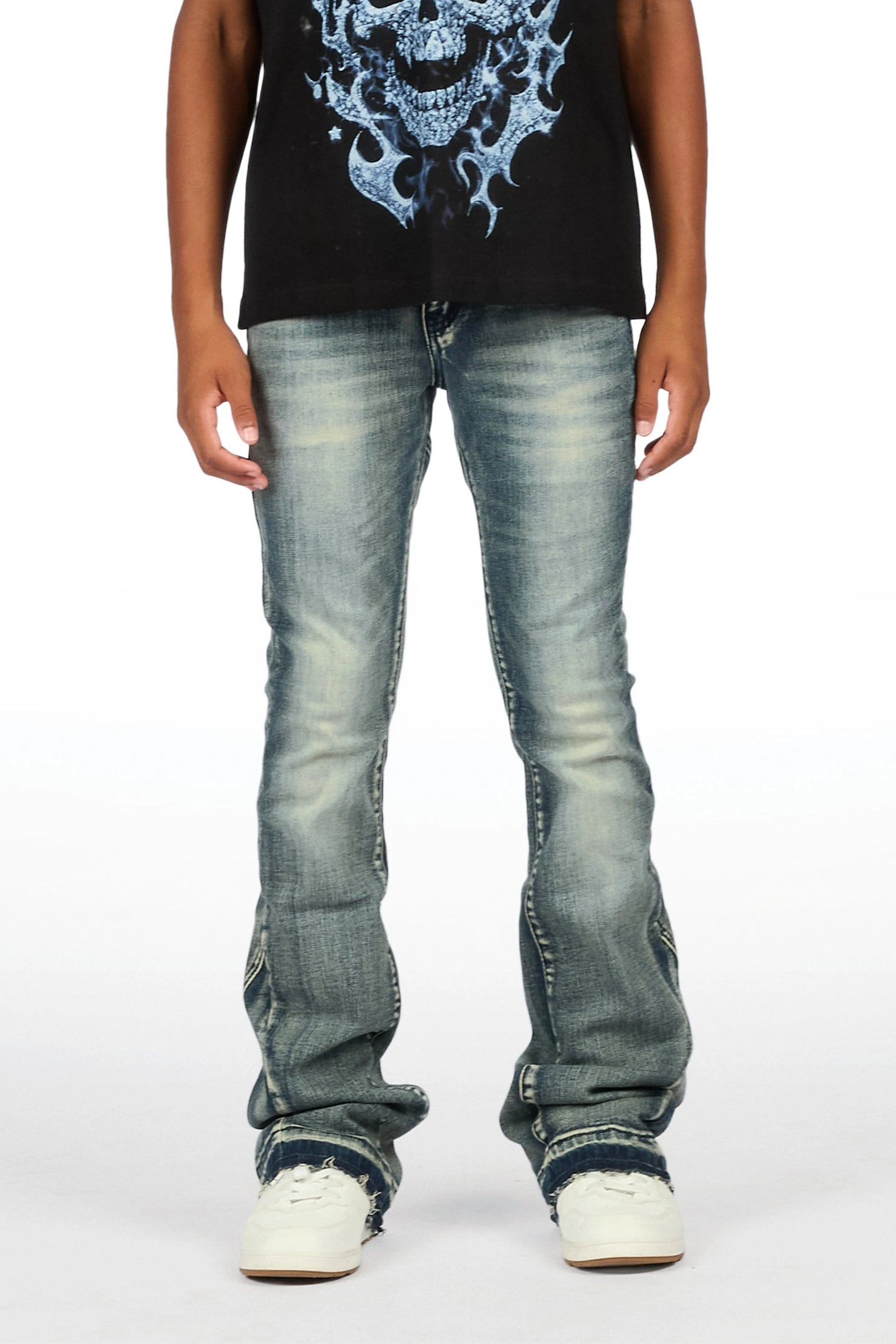 Boys Nexar Blue Stacked Flare Jean