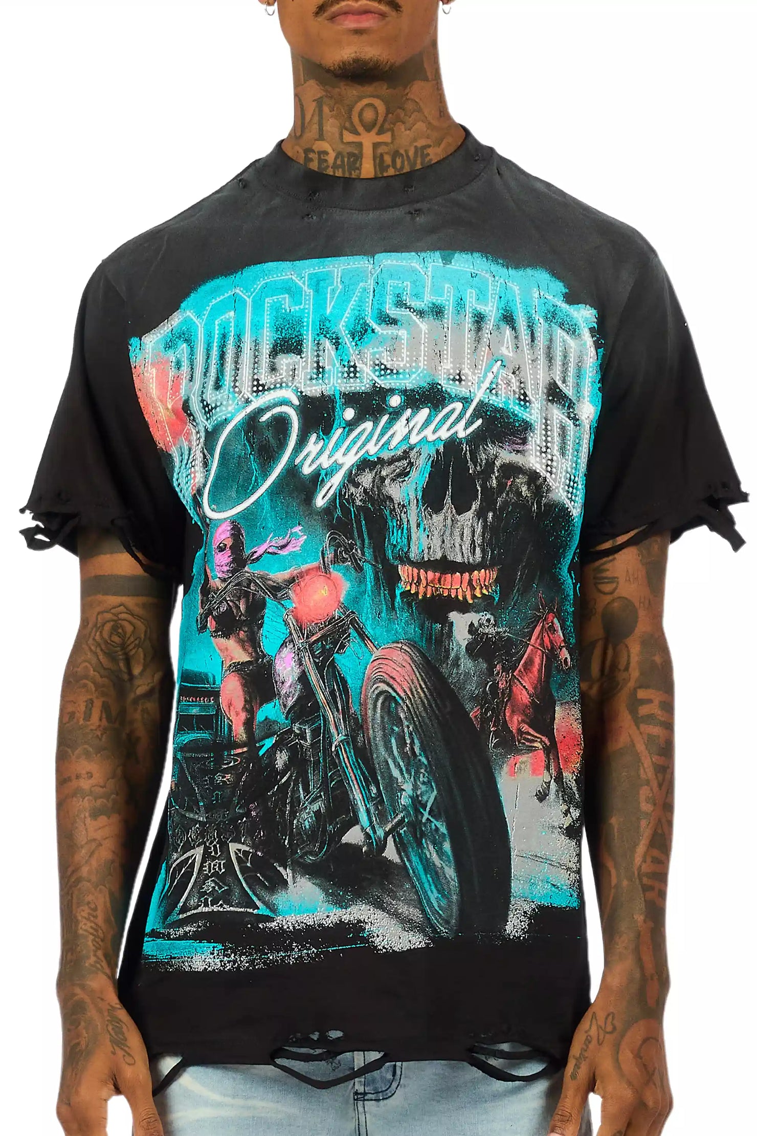 Trezion Black/Multi Oversized Graphic T-Shirt