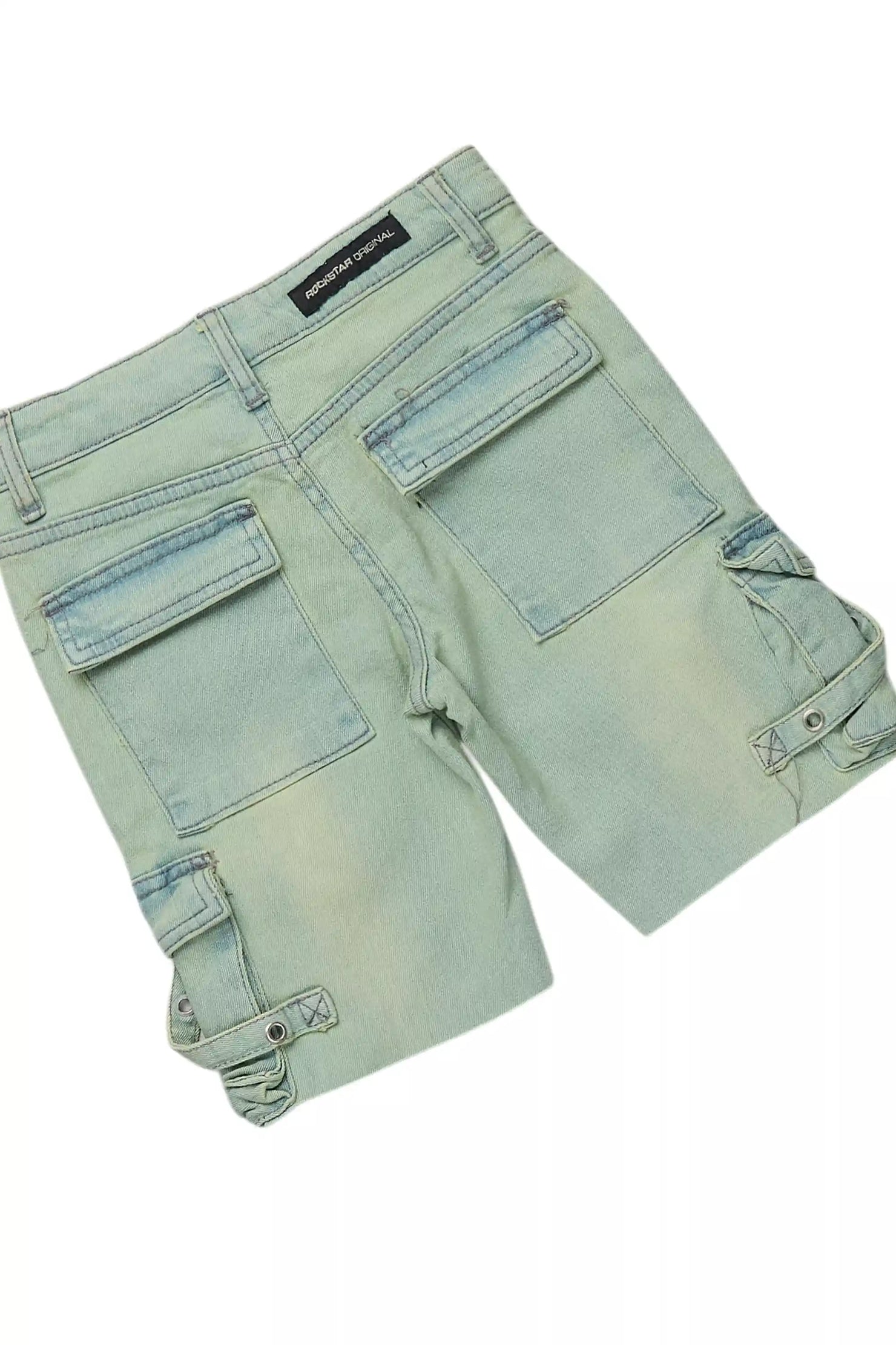 Girls Kammy White/Blue T-Shirt/Denim Short Set