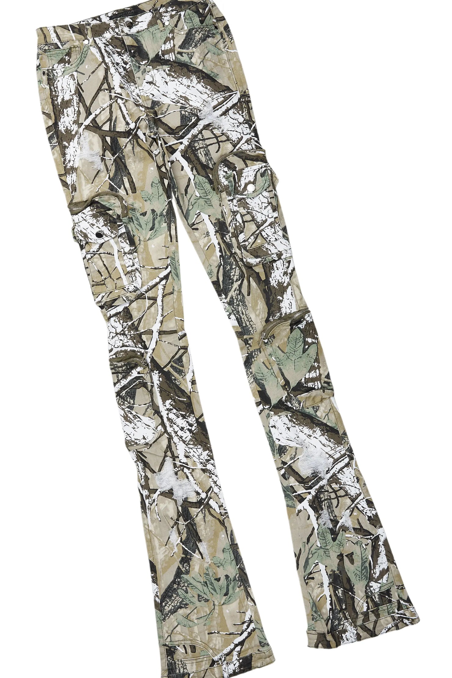 Javona Tan/Camo Hoodie/Super Stacked Jean Set