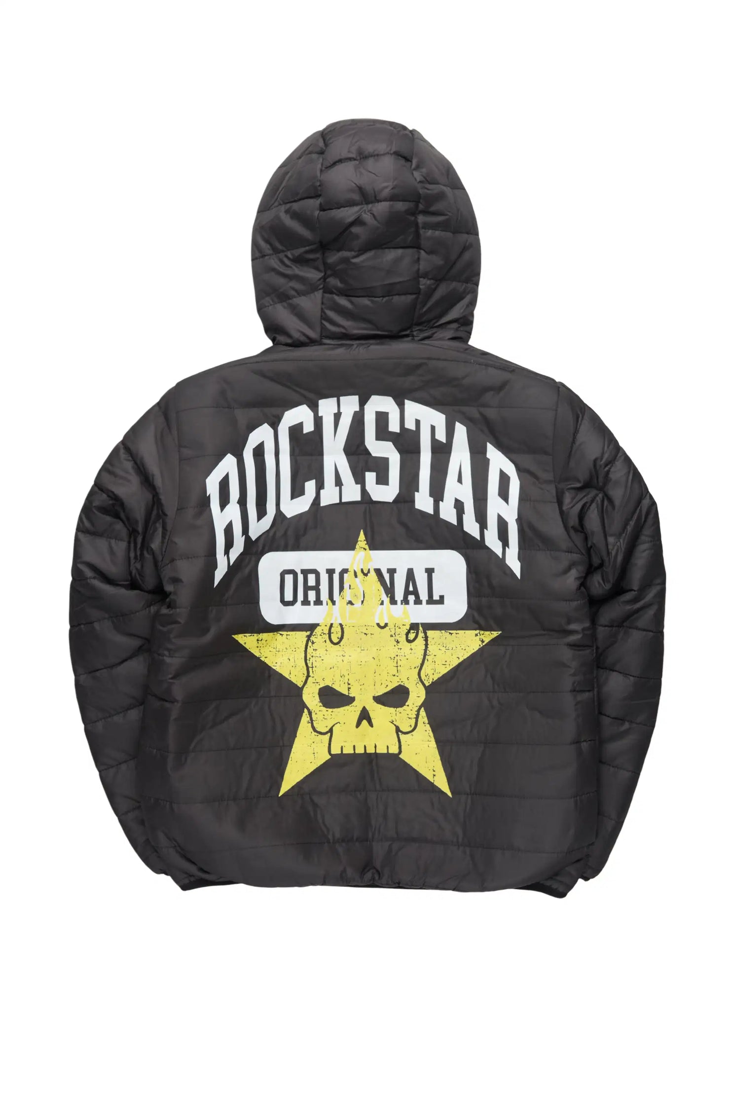 Boys Daegan Black/Brown Reversible Fur Puffer Jacket