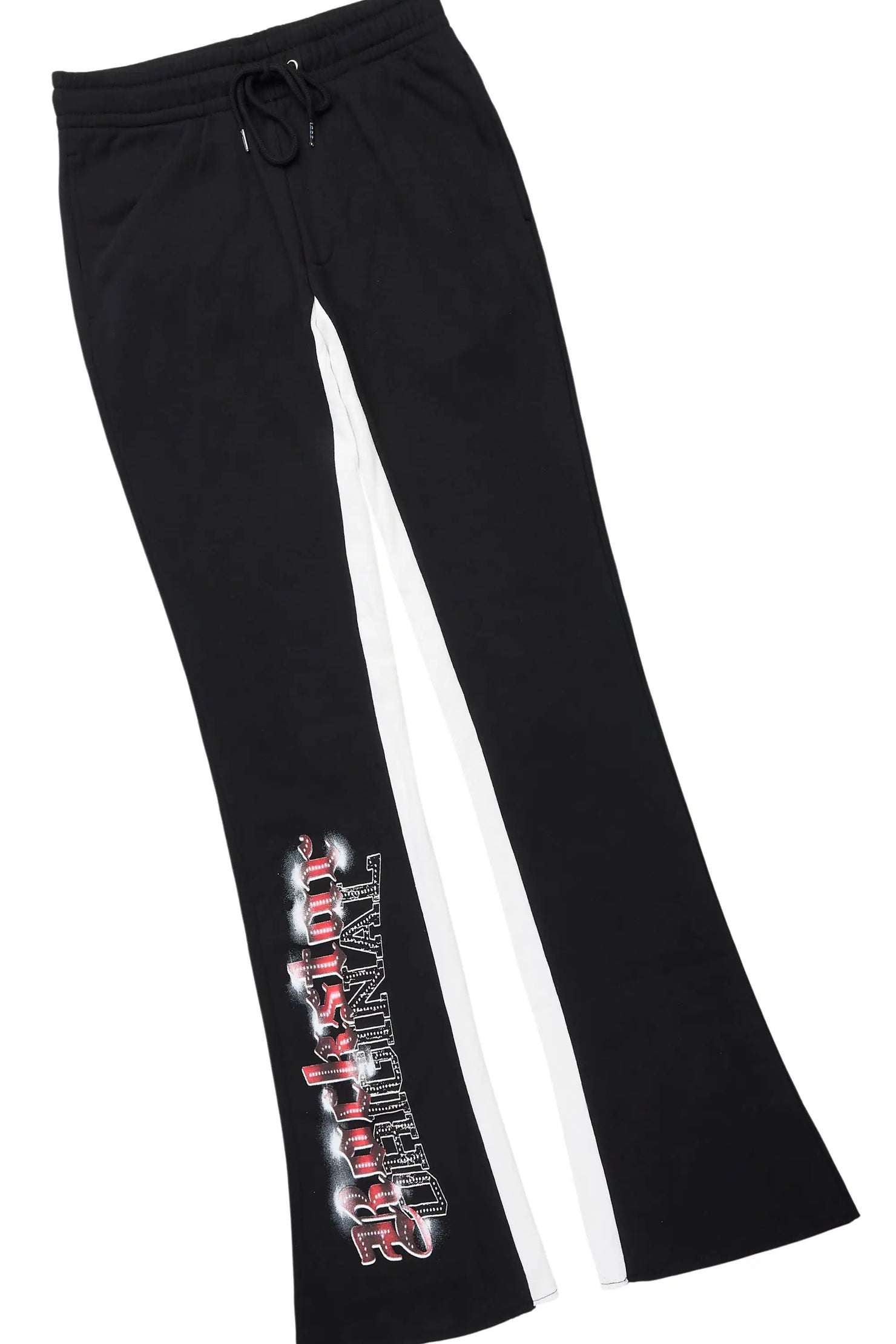 Rodgers Black/Multi Hoodie/Baggy Stacked Track Pant Set