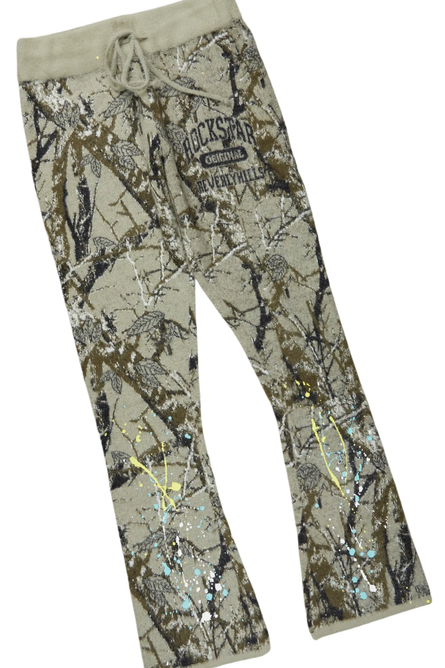 Xylan Tree Camo Stacked Flare Knitted Mohair Track Set