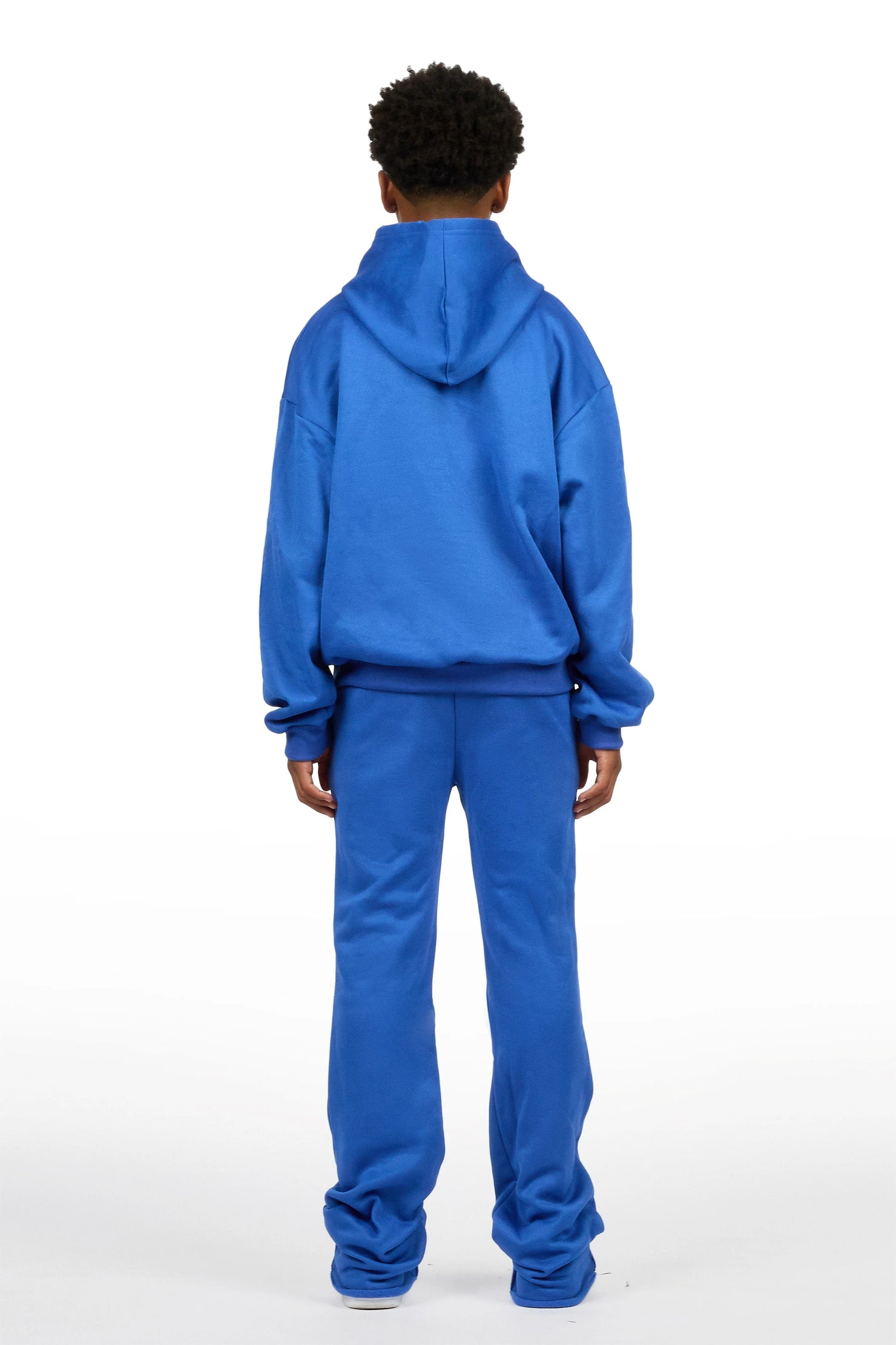 Boys Glaston Royal Blue Stacked Hoodie Track Set
