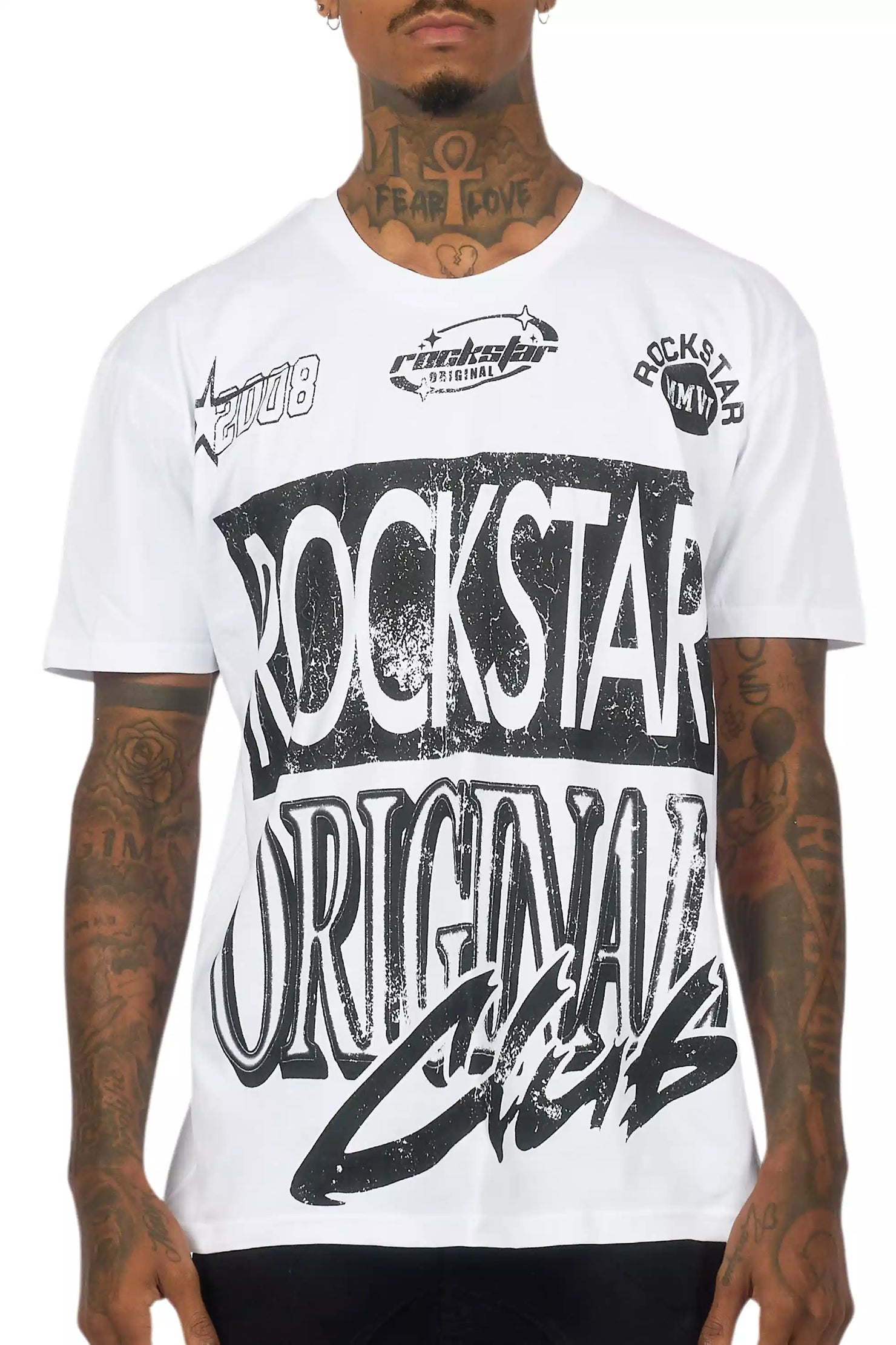 Rylok White/Black Oversized Graphic T-Shirt