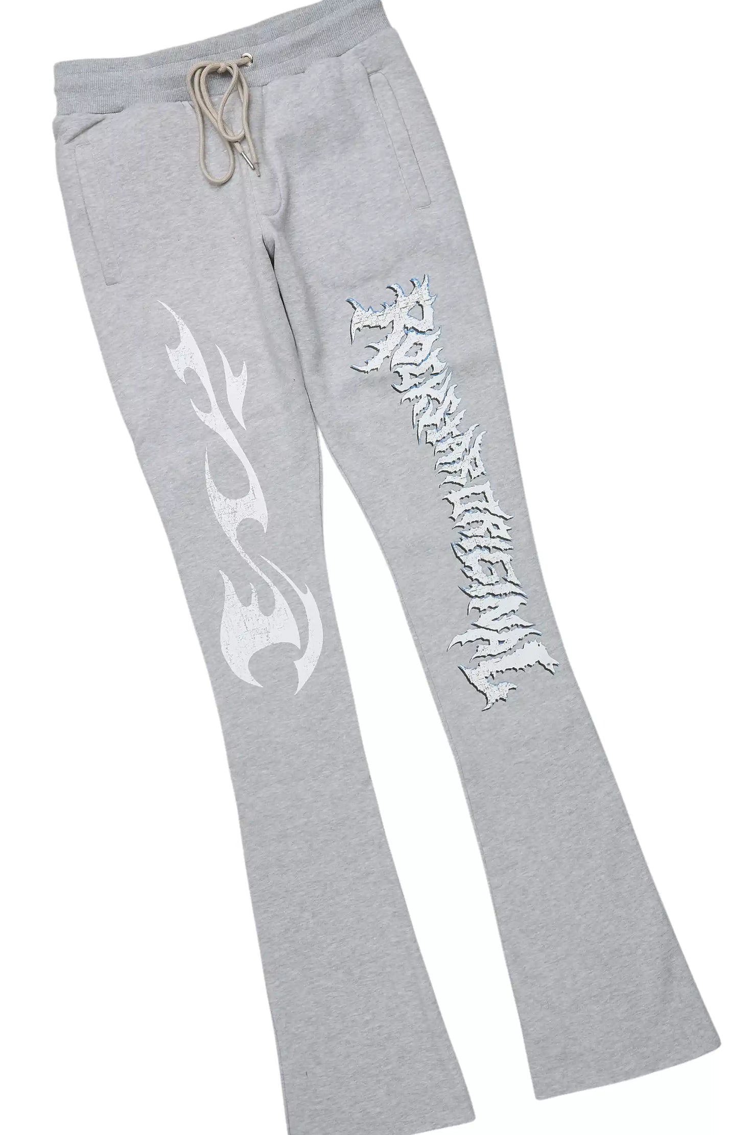 Exodus Charcoal Grey T-Shirt/Stacked Flare Track Pant Set