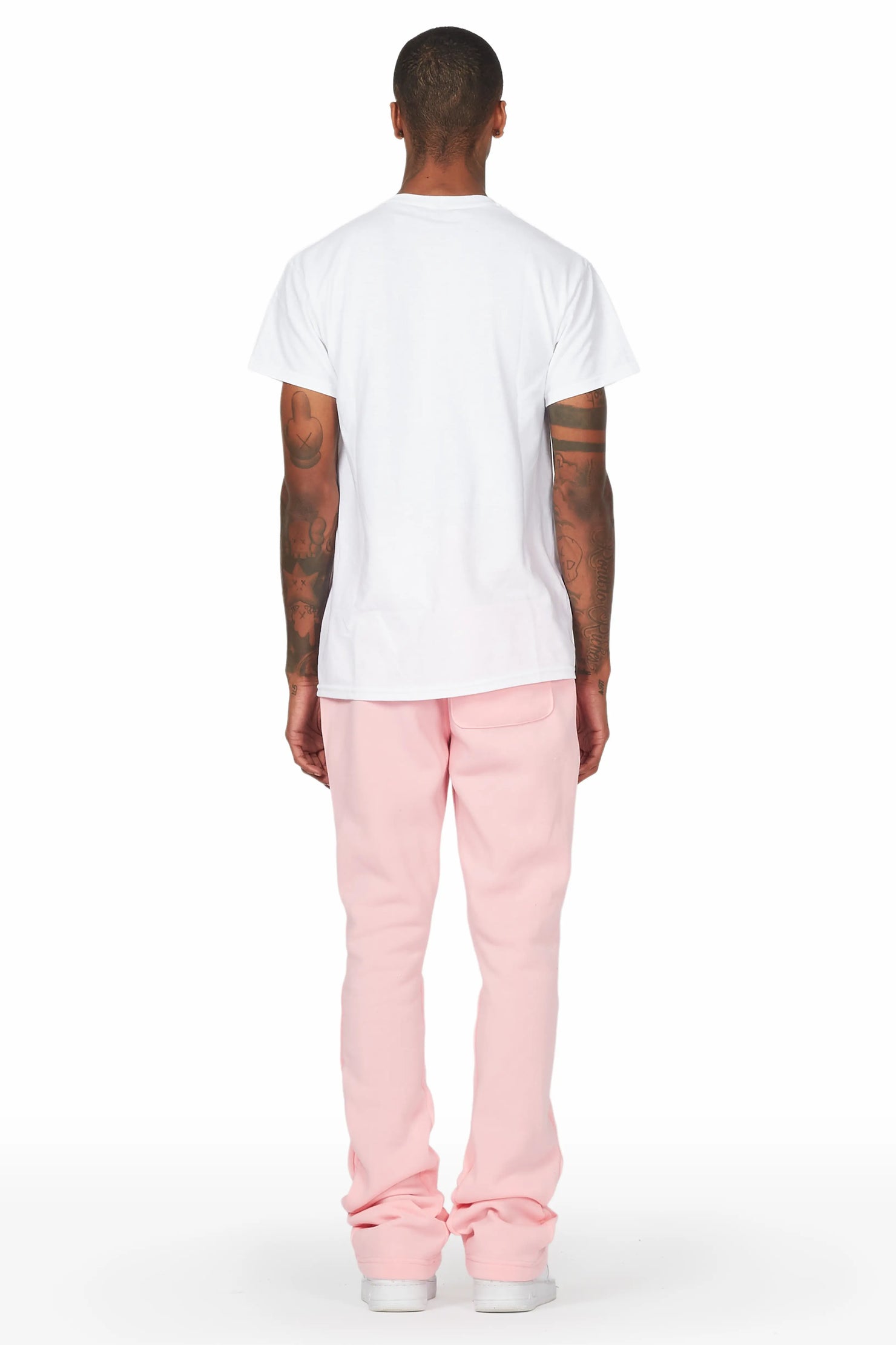 Angelo Pink Patchwork Stacked Flare Pants
