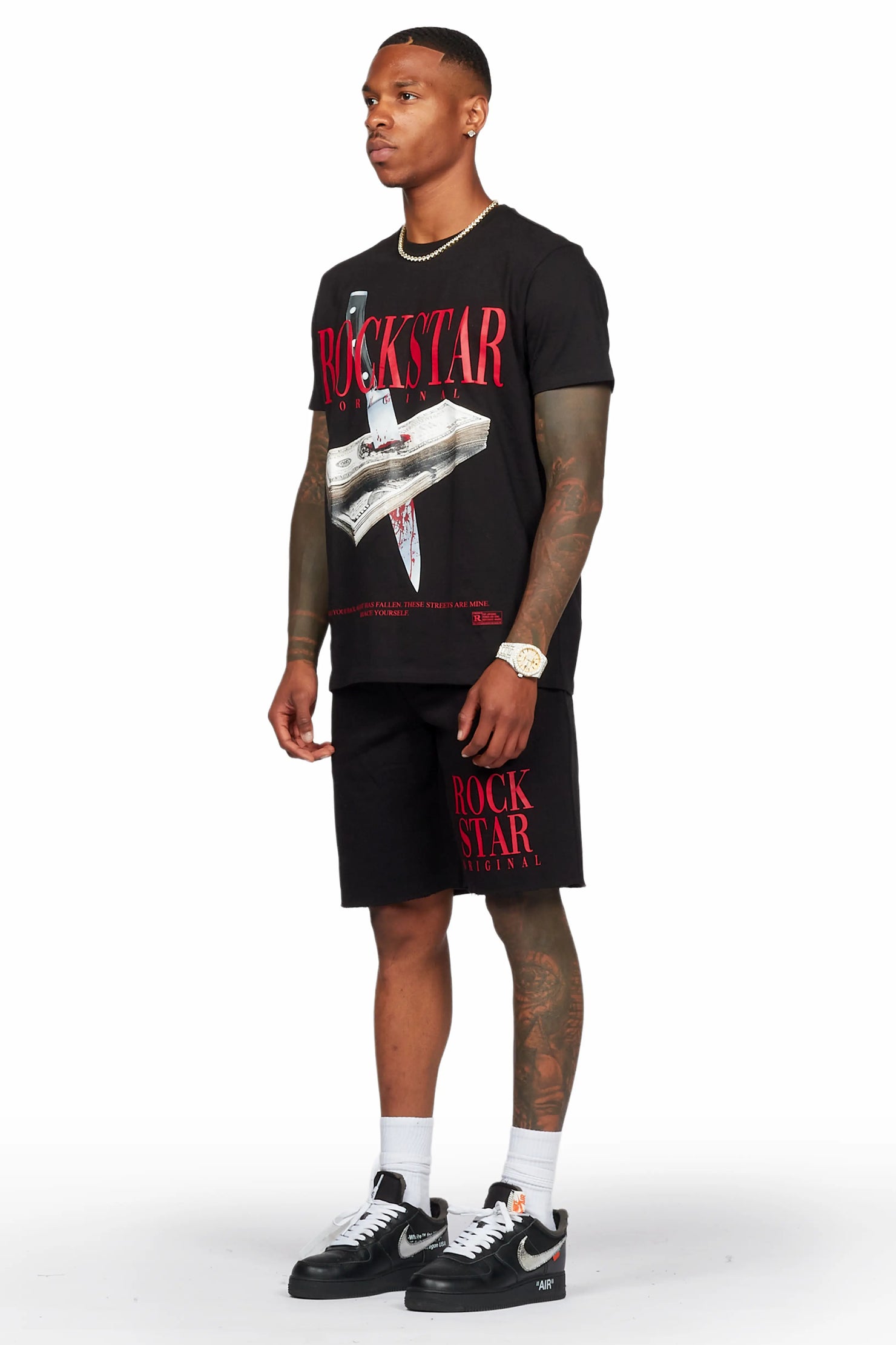 Dayte Nite Black T-Shirt/Short Set