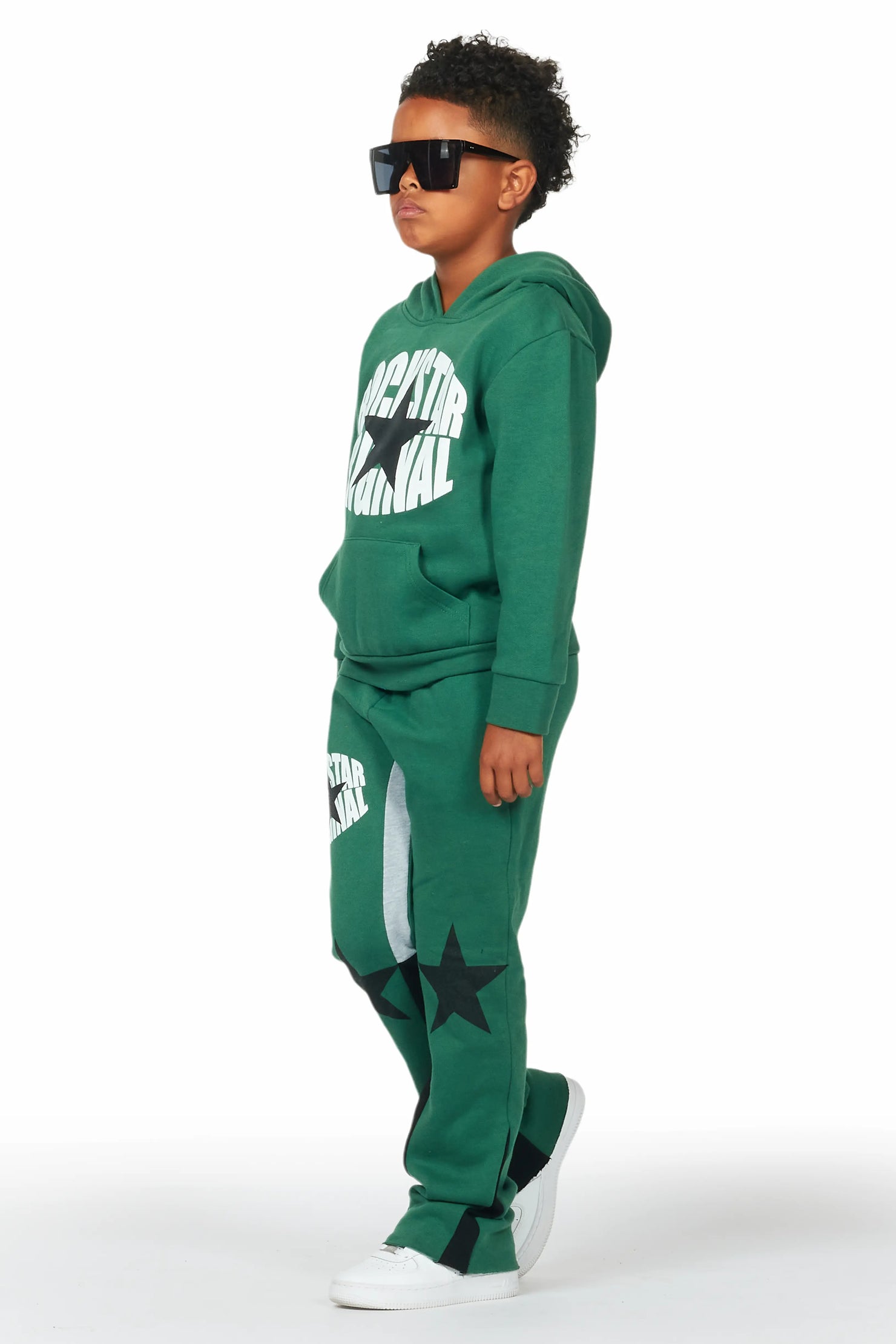 Boys Sarge Green Stacked Pant Set