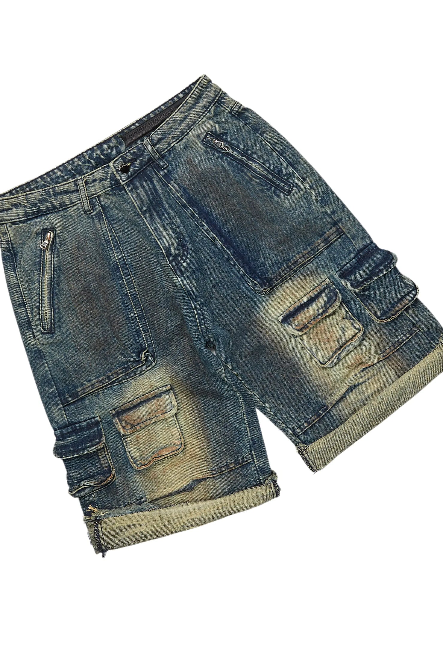 Lake White/Dark Blue T-Shirt/Denim Short Set