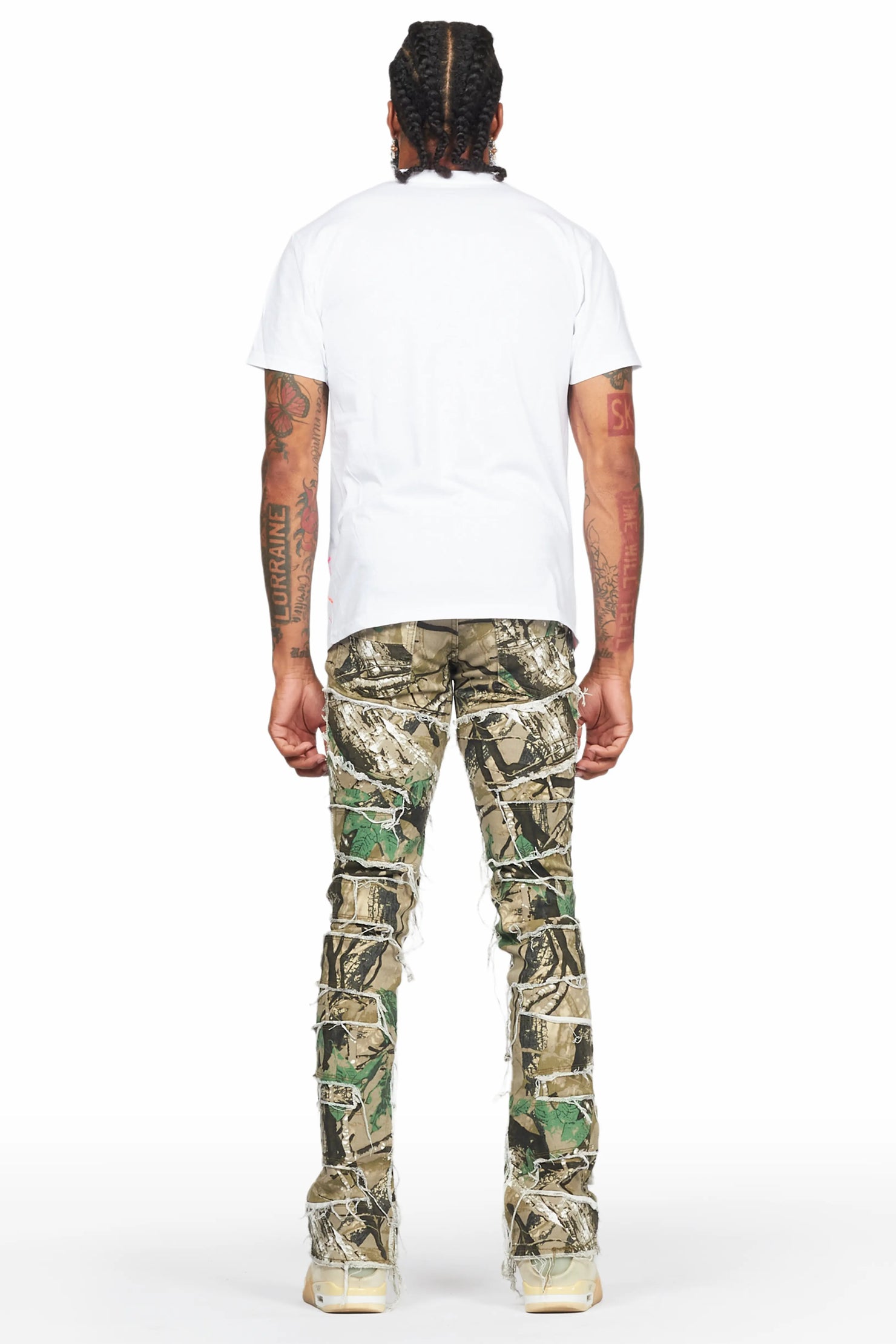 Urso Tree Camo Painter Stacked Flare Jean
