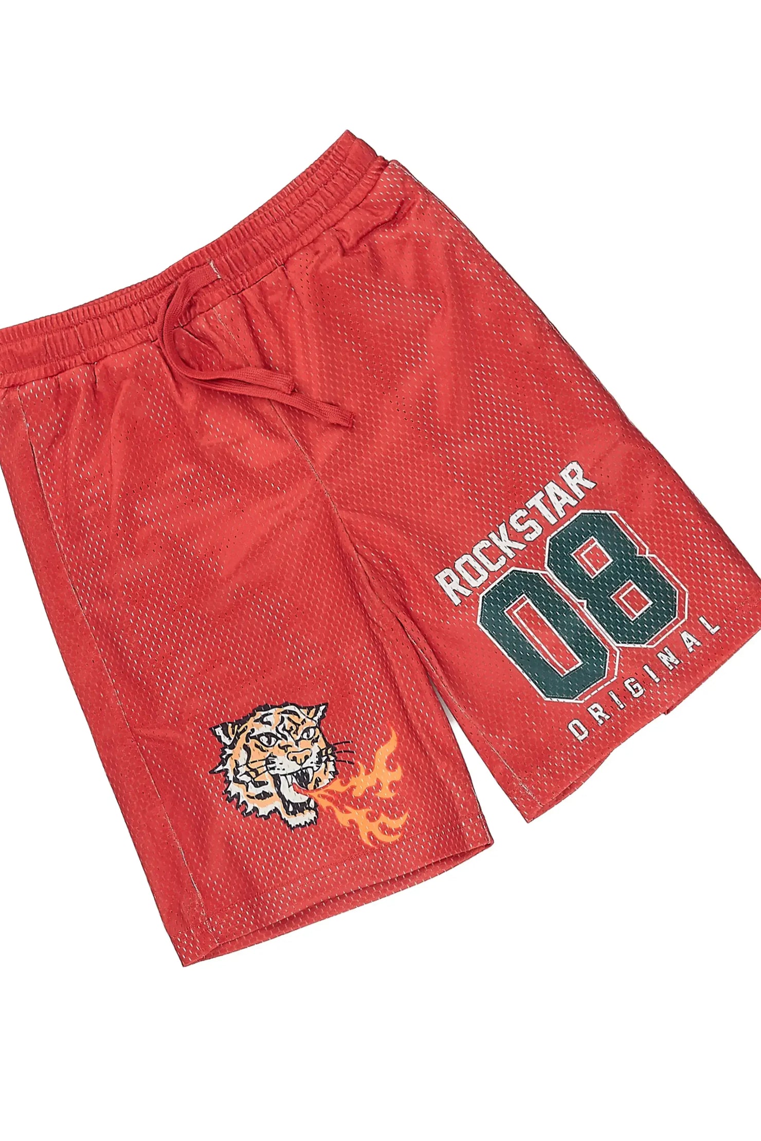 Boys Flamming Tiger Red T-Shirt/Short Set