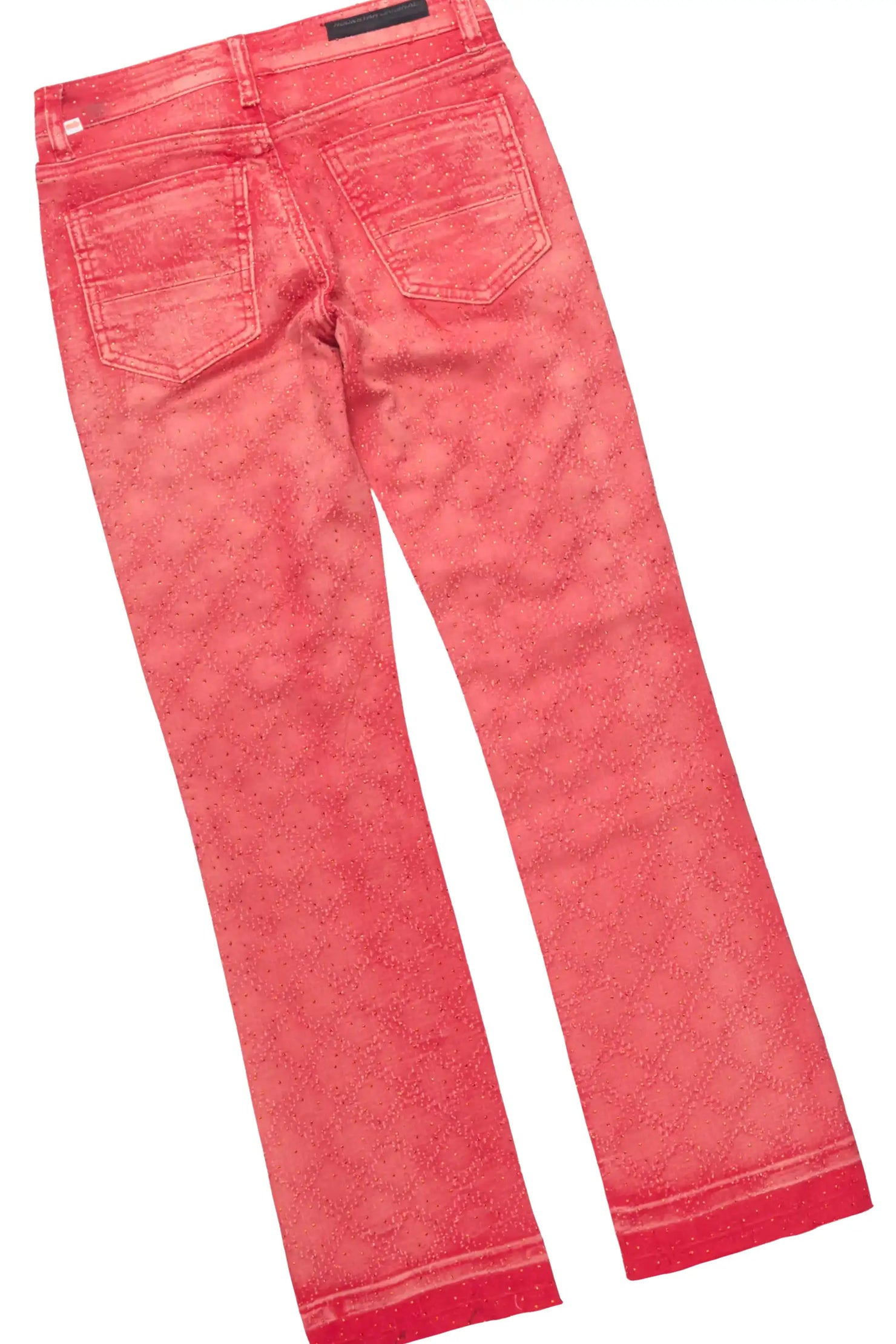 Girls Ebba White/Red T-Shirt Stacked Jean Set