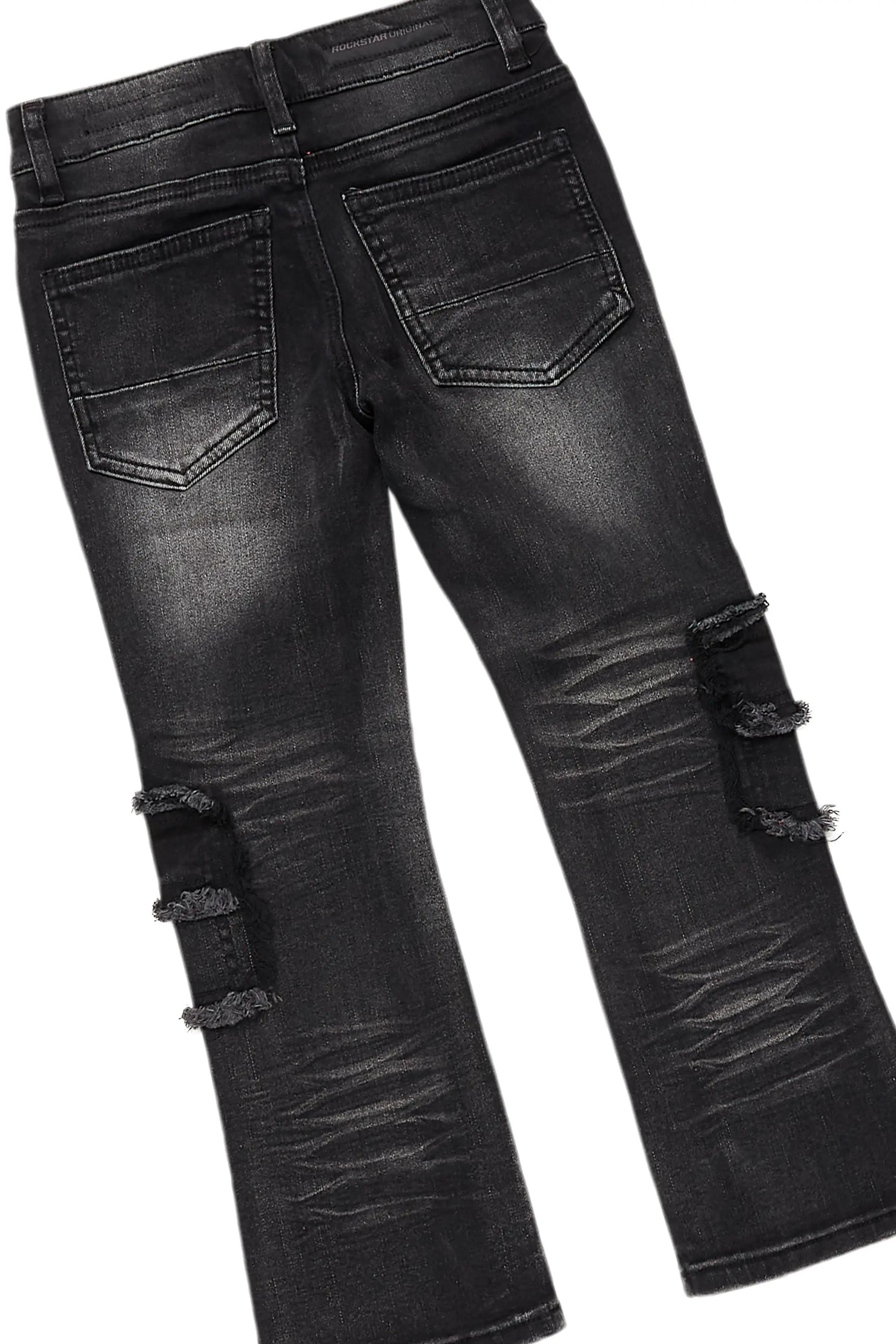 Boys All Eyes Vintage Grey Hoodie/Stacked Flare Jean Set