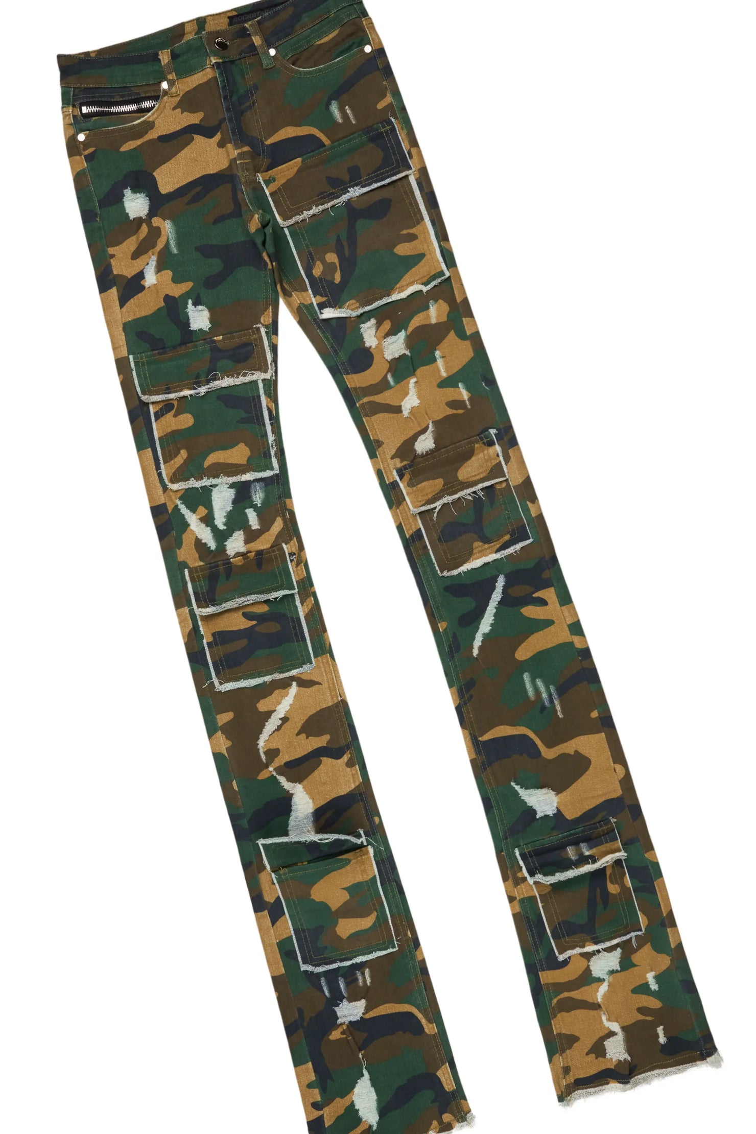 Kaleb Beige Knit Sweater & Petrus Super Stacked Flare Jean Bundle