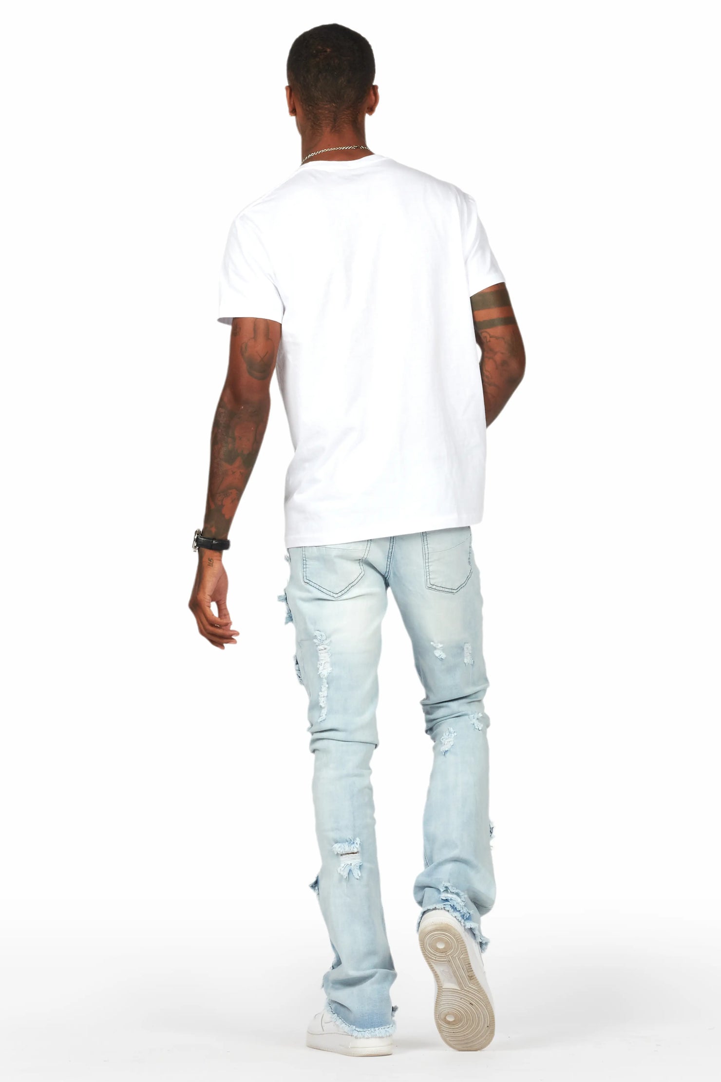 Erico Blue Stacked Flare Cargo Jean