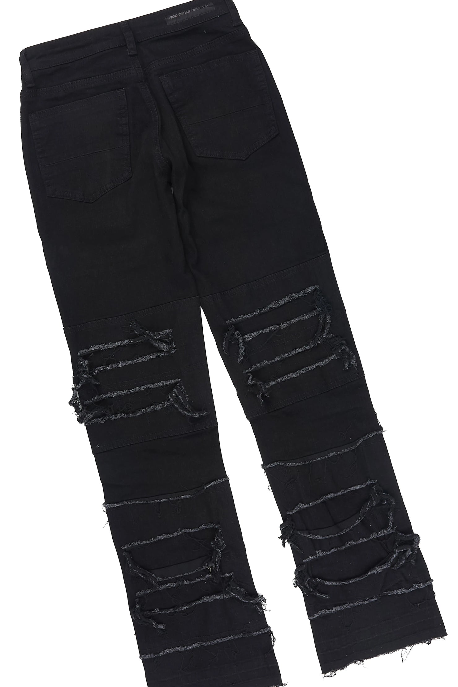 Boys Nitro White/Black Long Sleeve T-Shirt Stacked Frayed Painter Jean Set