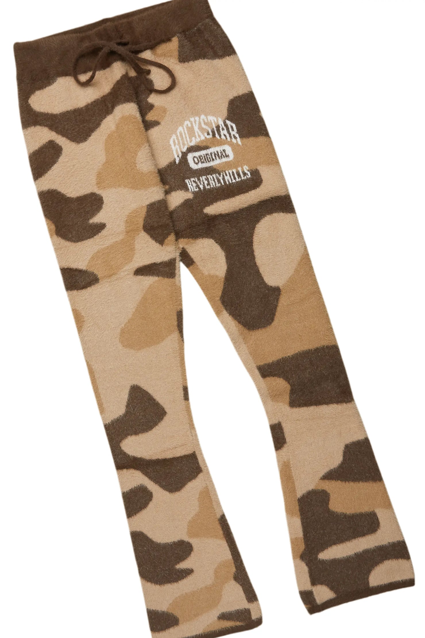 Member Camo Brown Stacked Flare Knitted Mohair Track Set