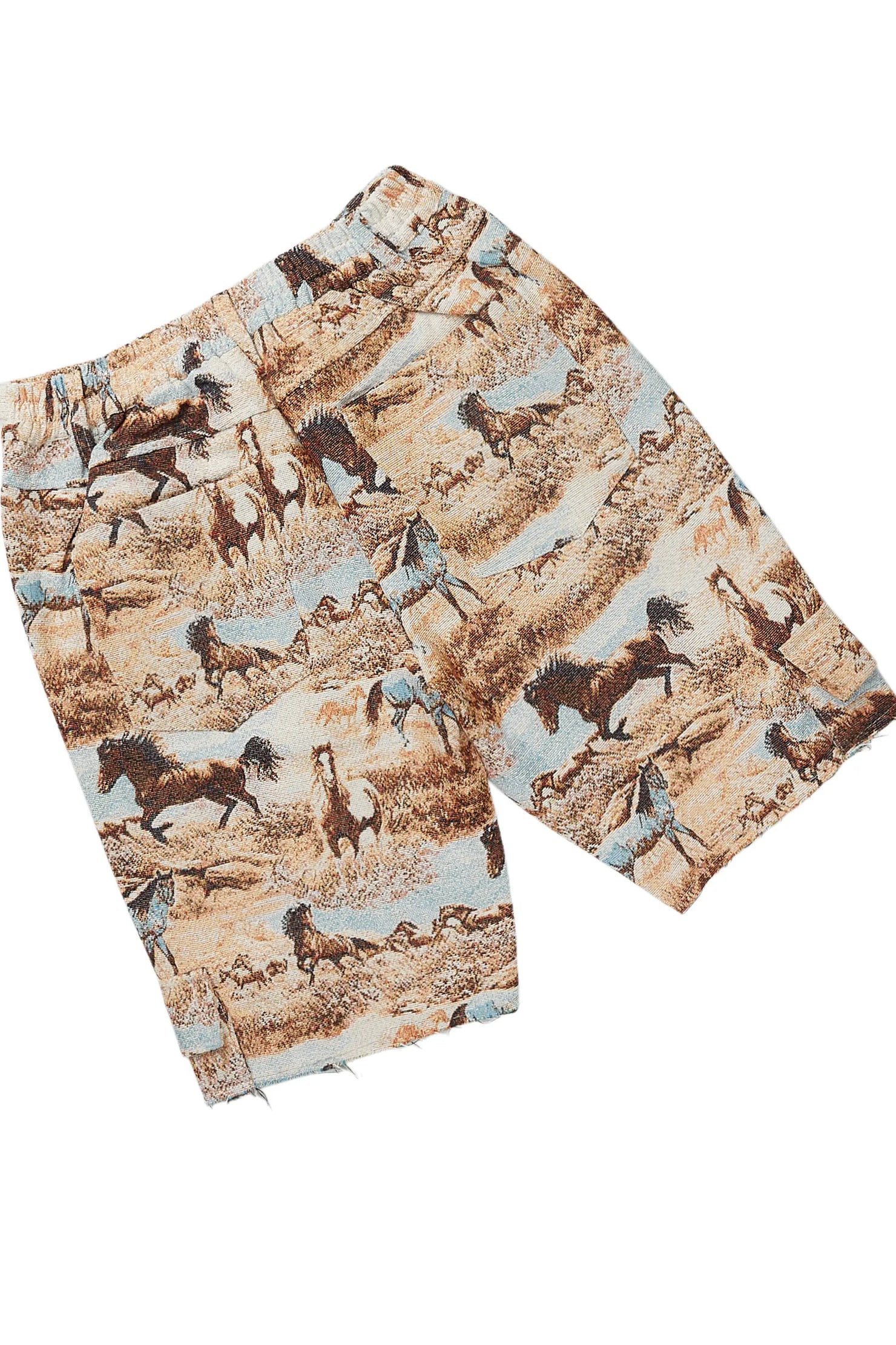 Denea White/Beige T-Shirt Short Set