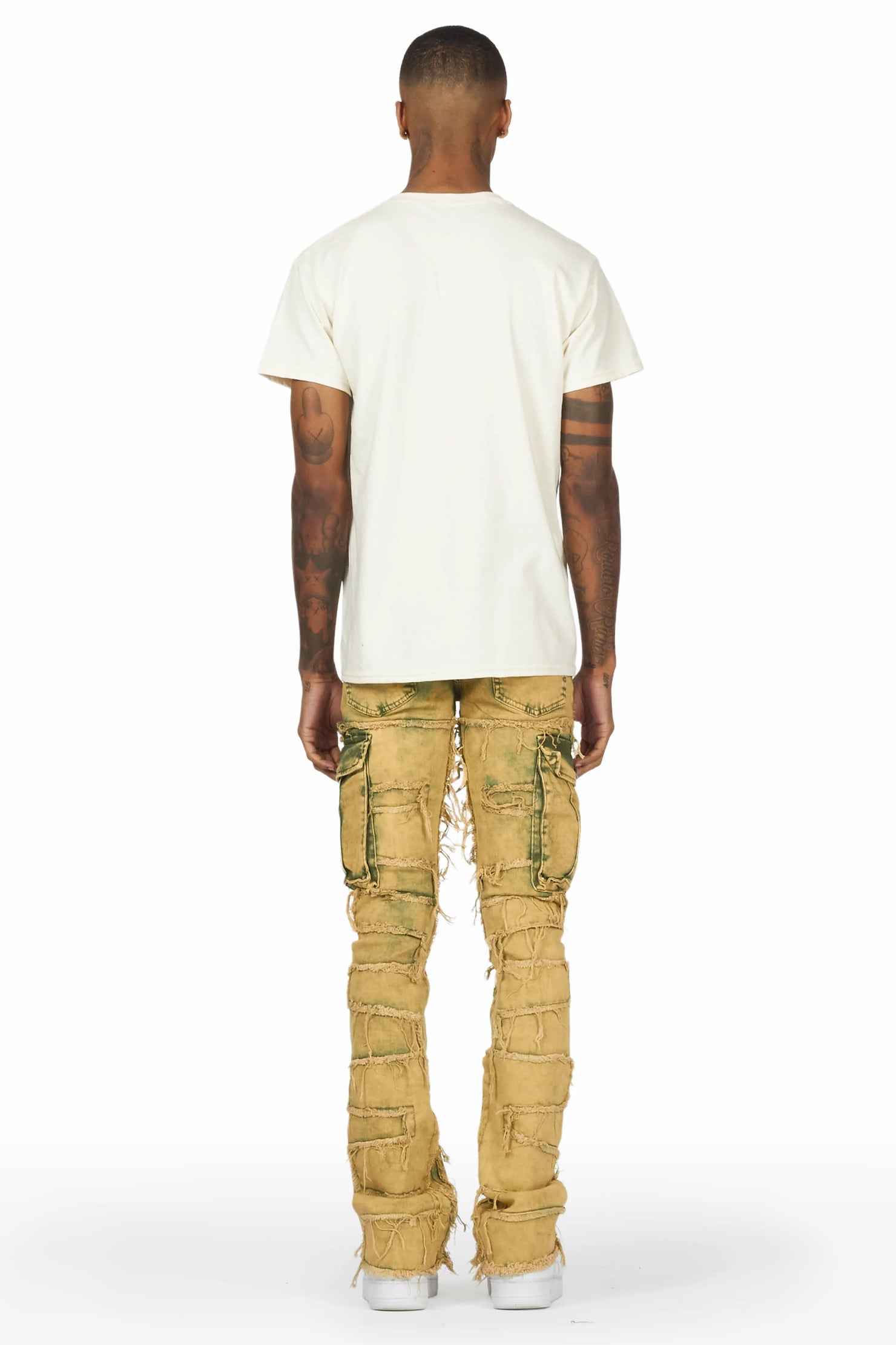 Slater Yellow Stacked Flare Jean