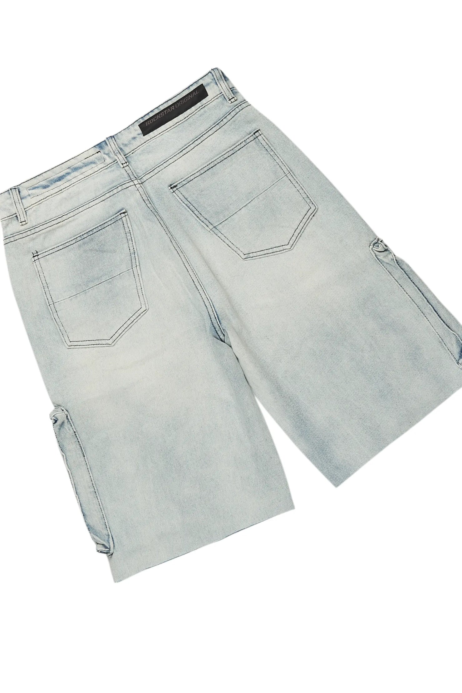 Beno White/Blue T-Shirt/Denim Short Set