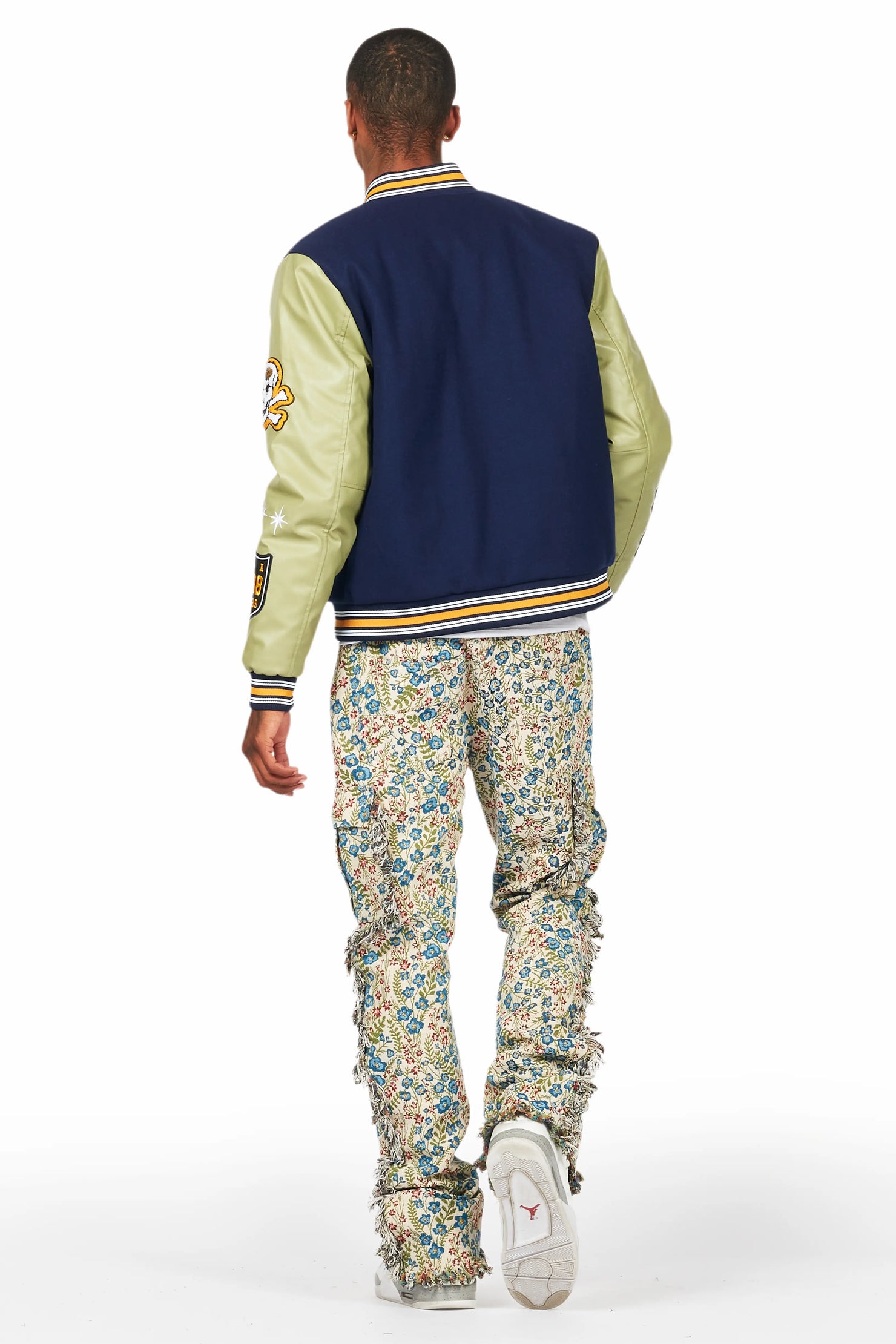 Ayara Beige/Multi Slim Tapestry Flare Jean