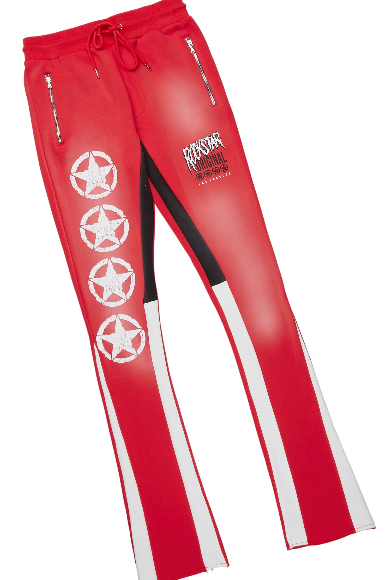 Wizzurd White/Red T-Shirt/Stacked Flare Pant Set