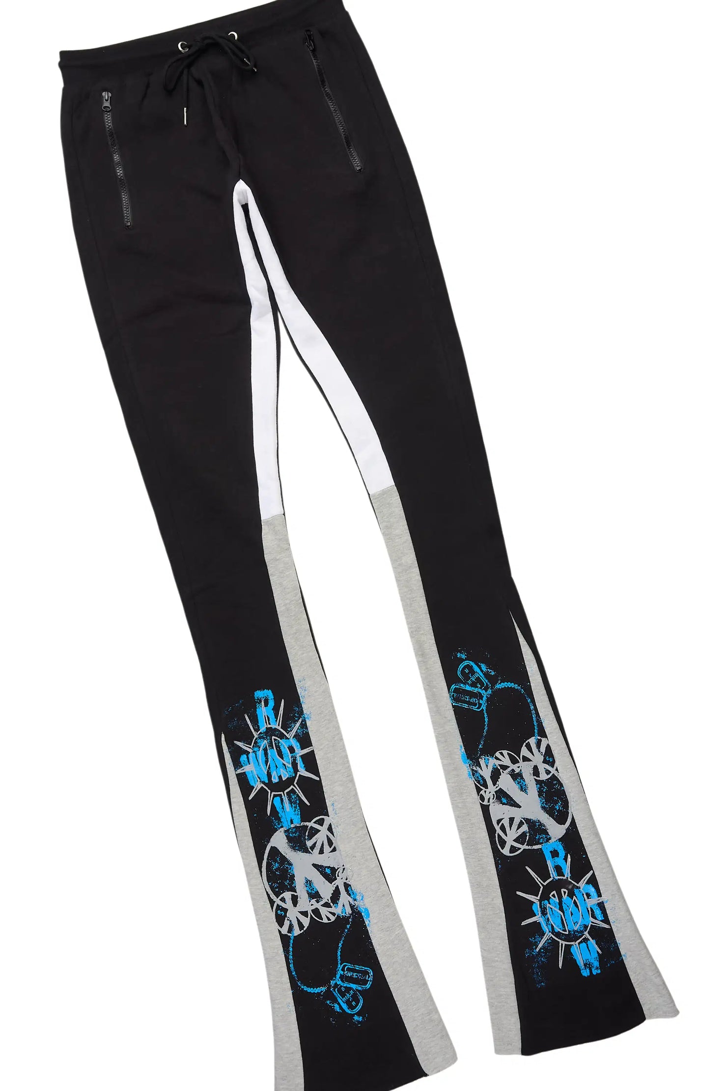 Zare Black/Blue Hoodie/Super Stacked Track Set