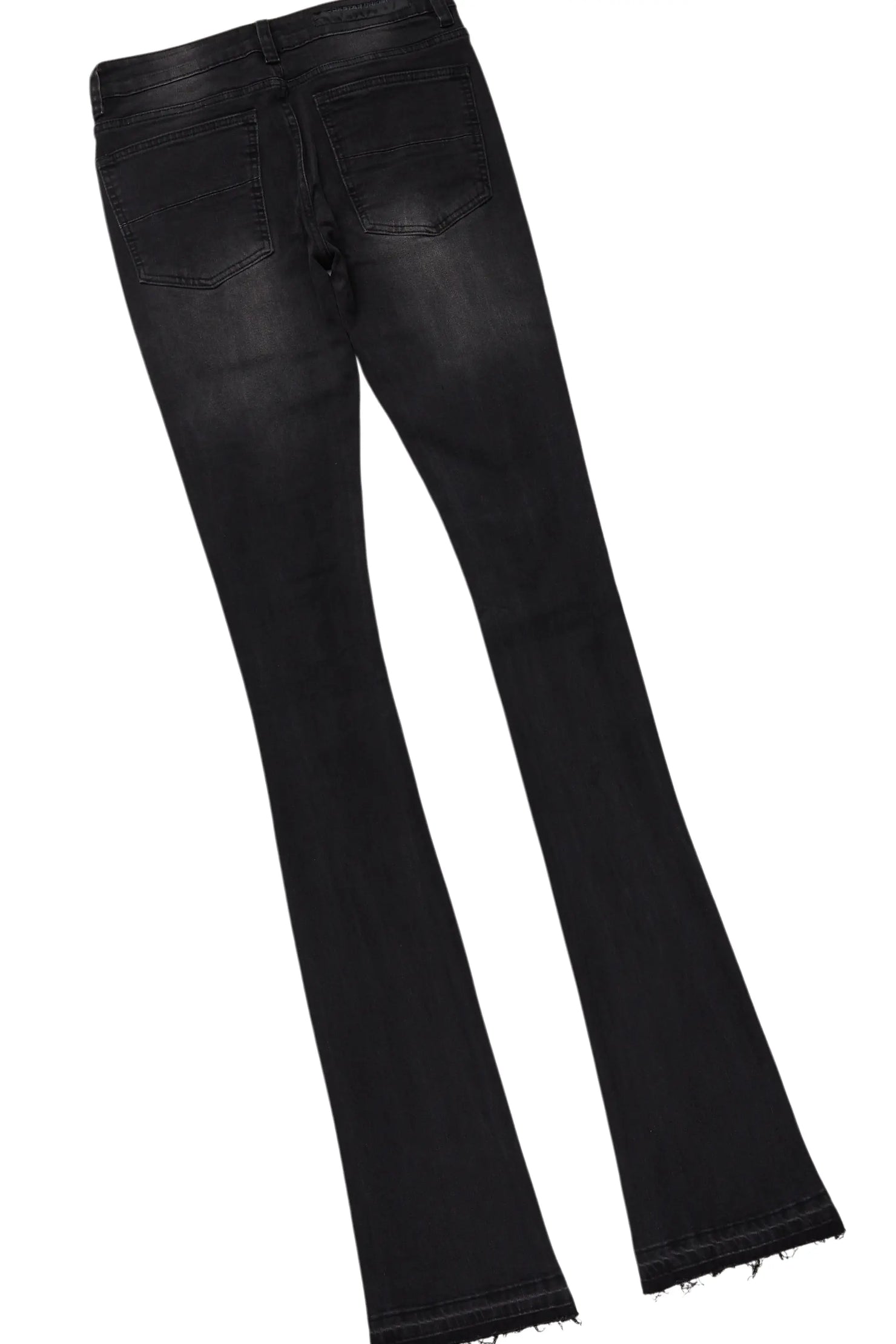 Amos Black Rhinestone Long Sleeve T-Shirt/Super Stacked Flare Jean Set