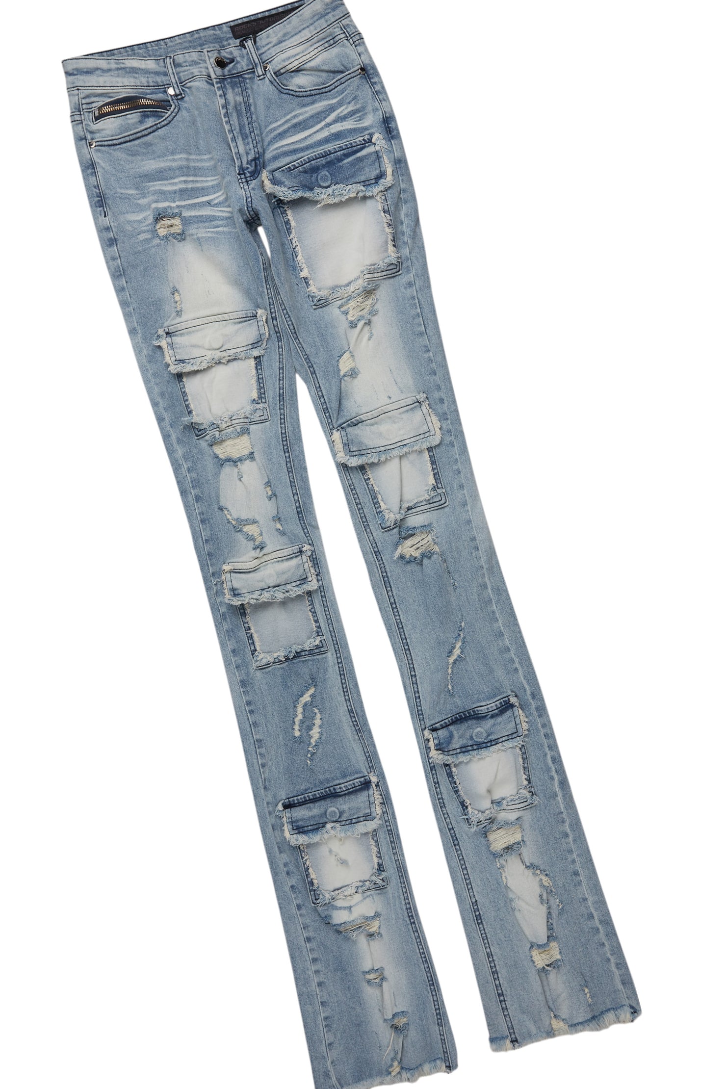 Bubble White/Blue T-Shirt/Super Stacked Flare Jean Bundle