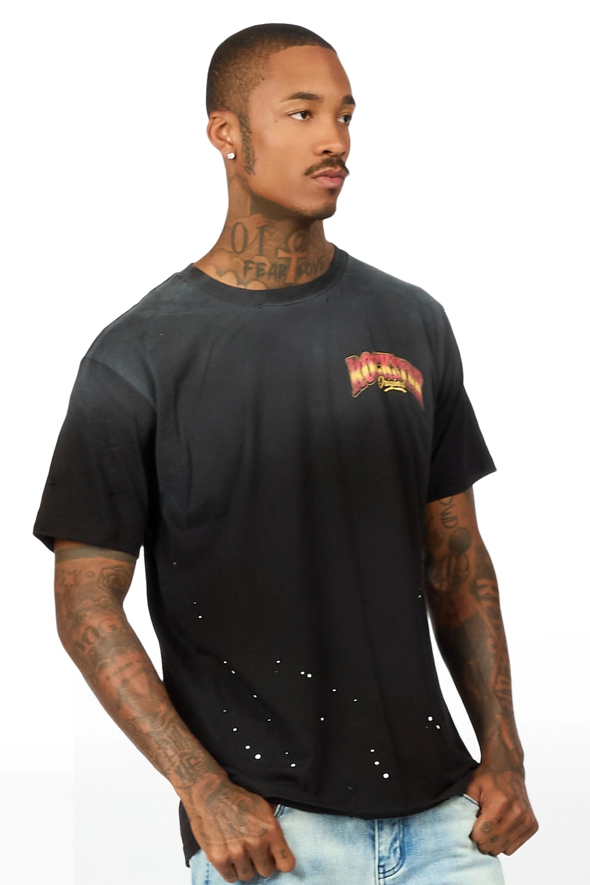 Paradise Black Oversized Graphic T-Shirt