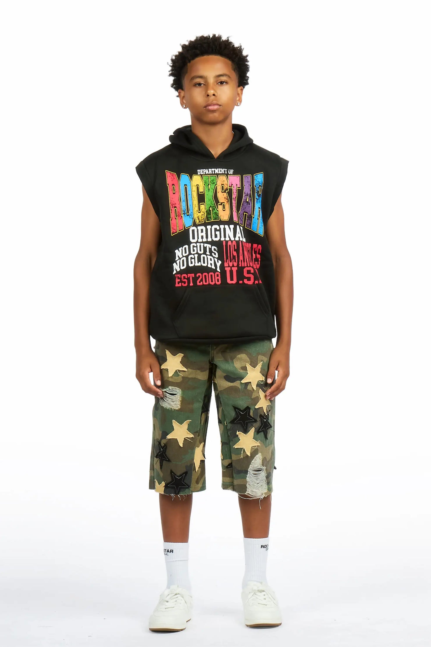 Boys Starlane Camo Denim Jort