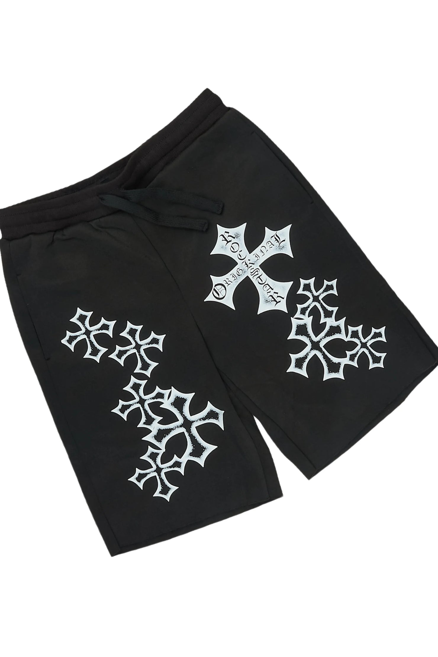 Boys Marizon Black Oversized T-Shirt/Short Set
