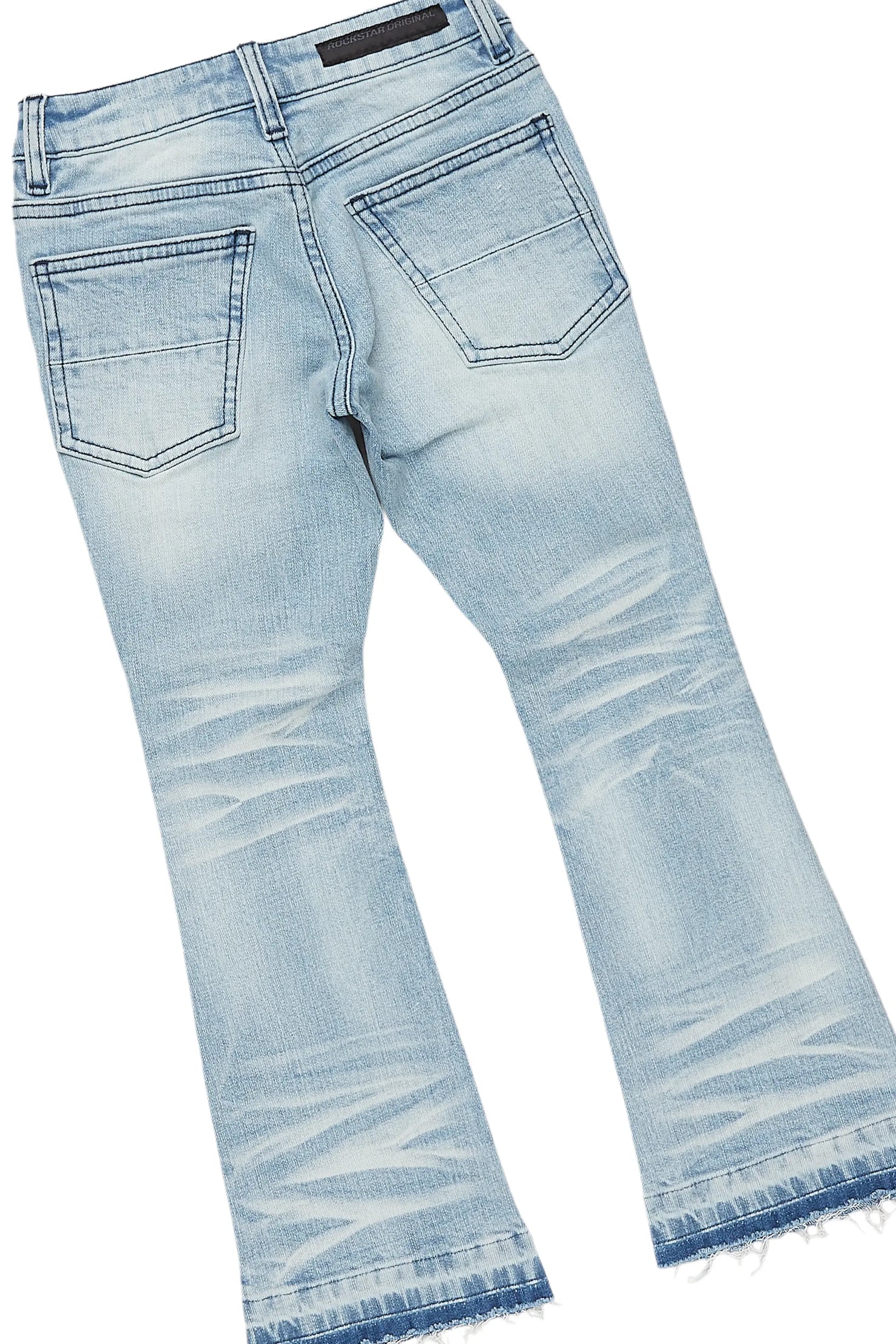 Boys Bedros Red/Blue Hoodie/Stack Flare Jean Set