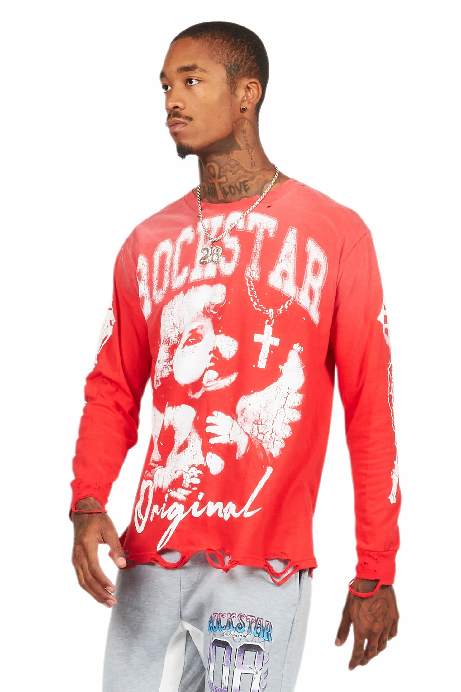 Deiter Red Long Sleeve Graphic T-Shirt