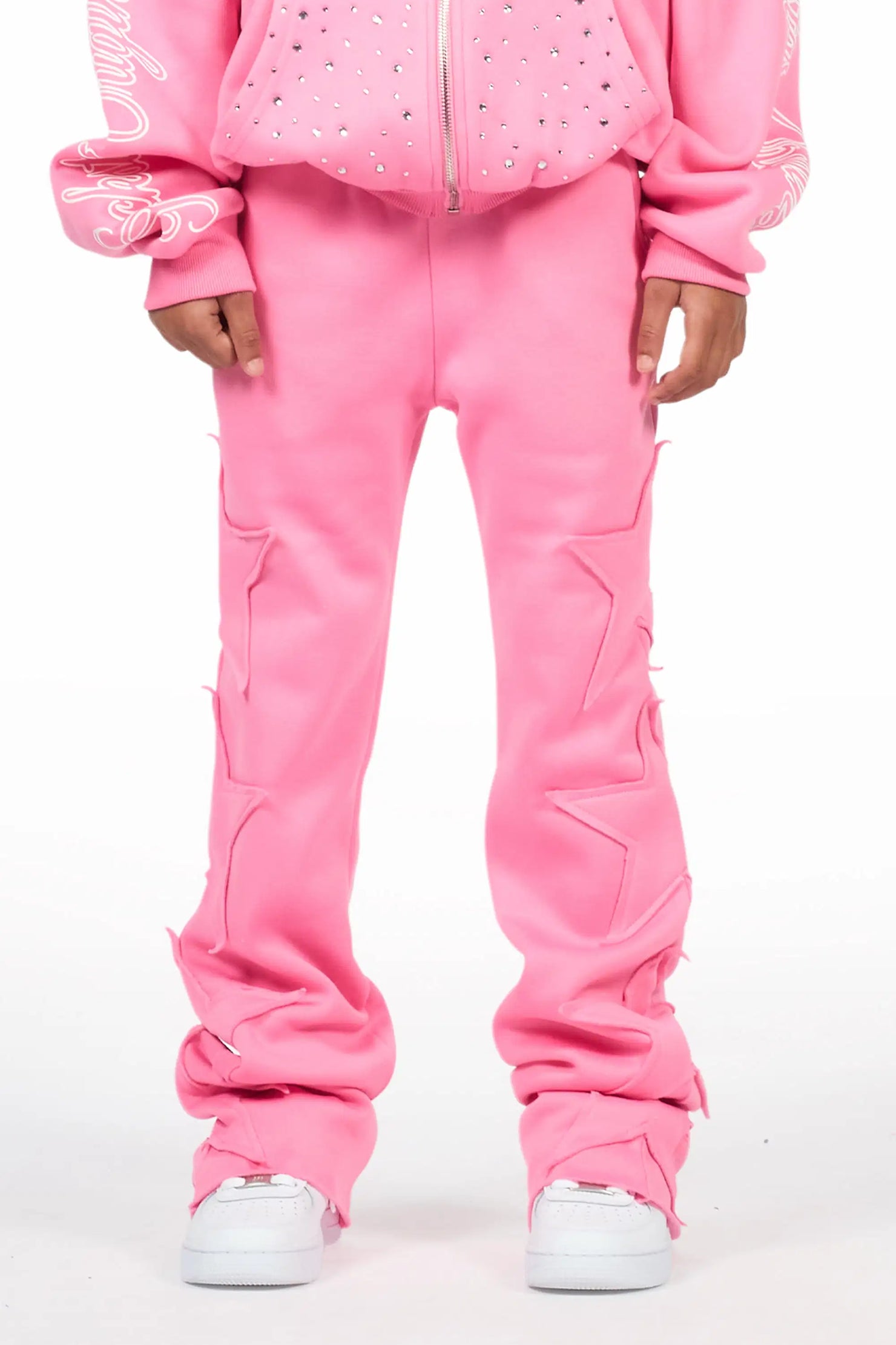 Girls Sinayah Pink Stacked Track Pant