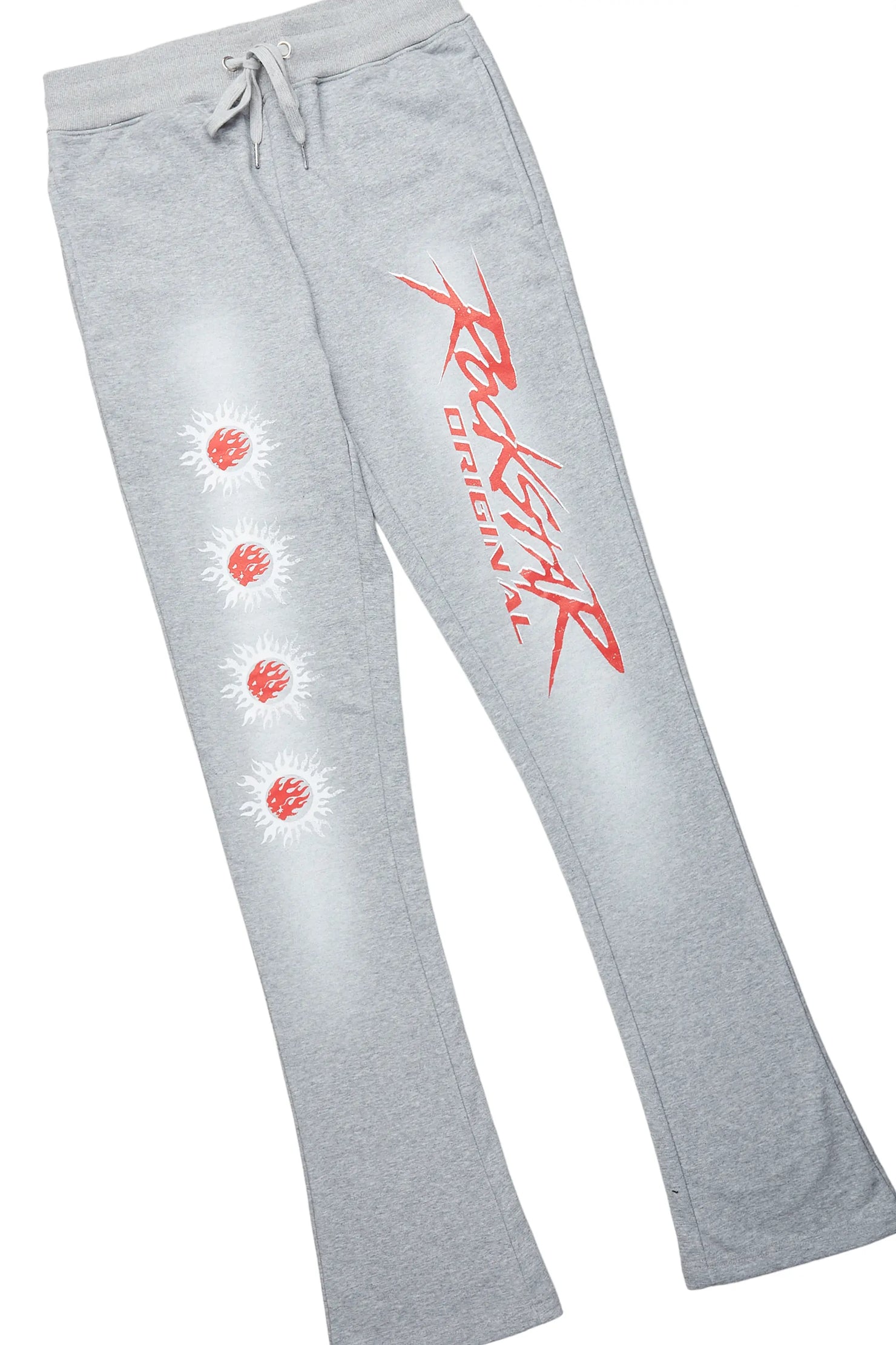 Mercy Black/Grey Oversized T-Shirt/ Stacked Flare Track Pant Set