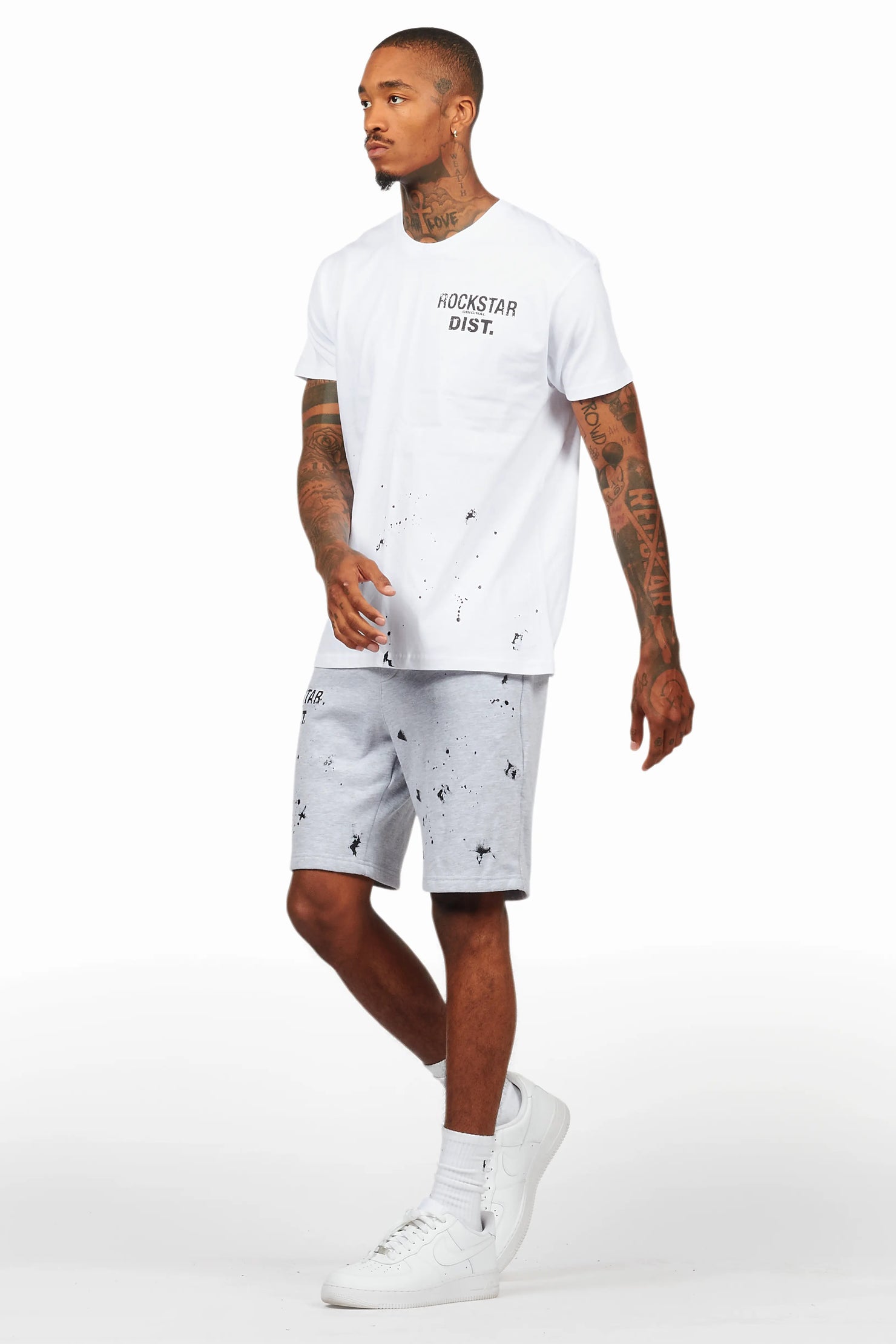 Raffer White/Grey T-Shirt/Short Set