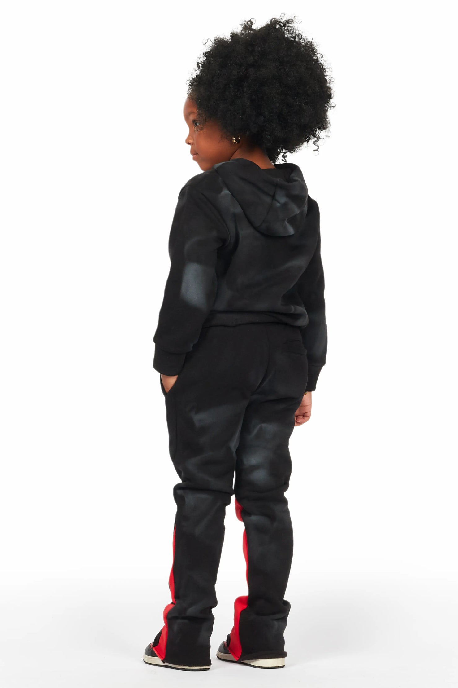 Girls Zenny Black/Red Stacked Pant Set