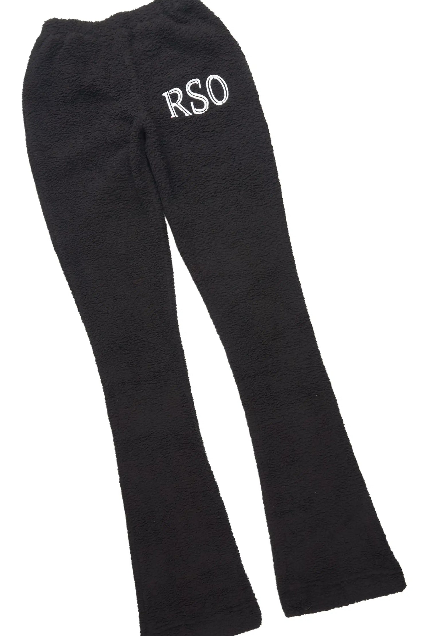 Krystiana Black Sherpa Zip Up Stacked Track Set