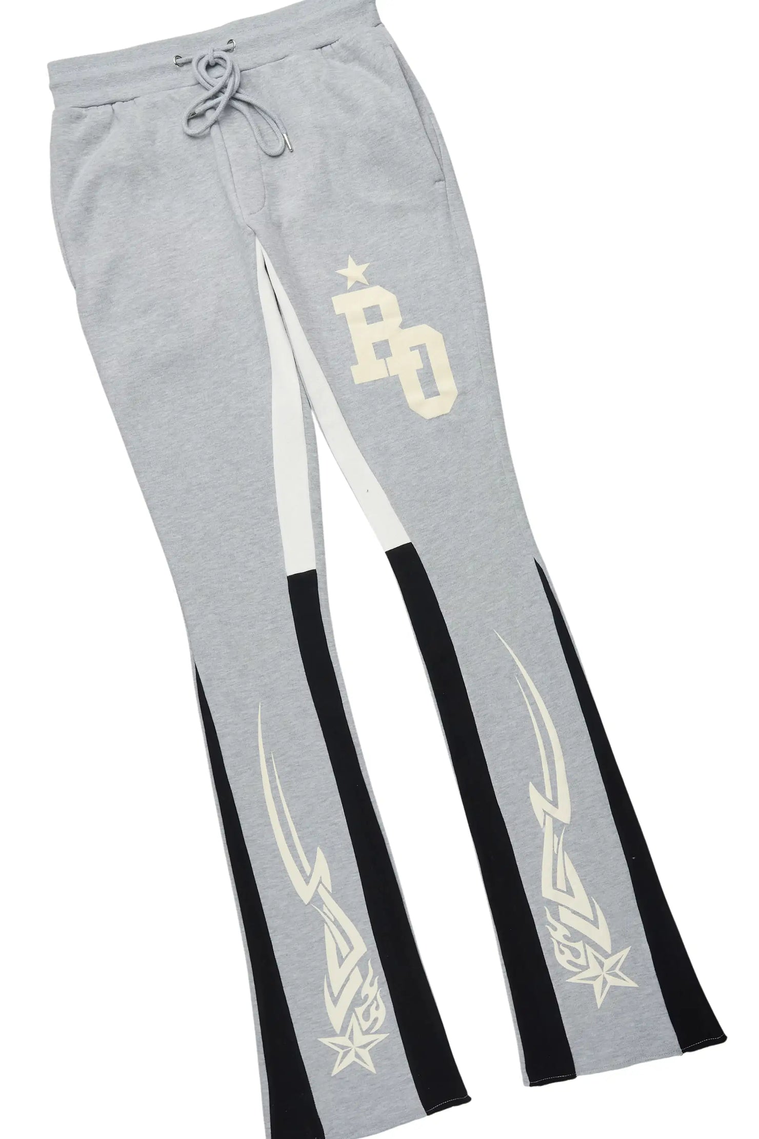 Pluton Heather Grey/Cream Hoodie/Stacked Flare Track Set