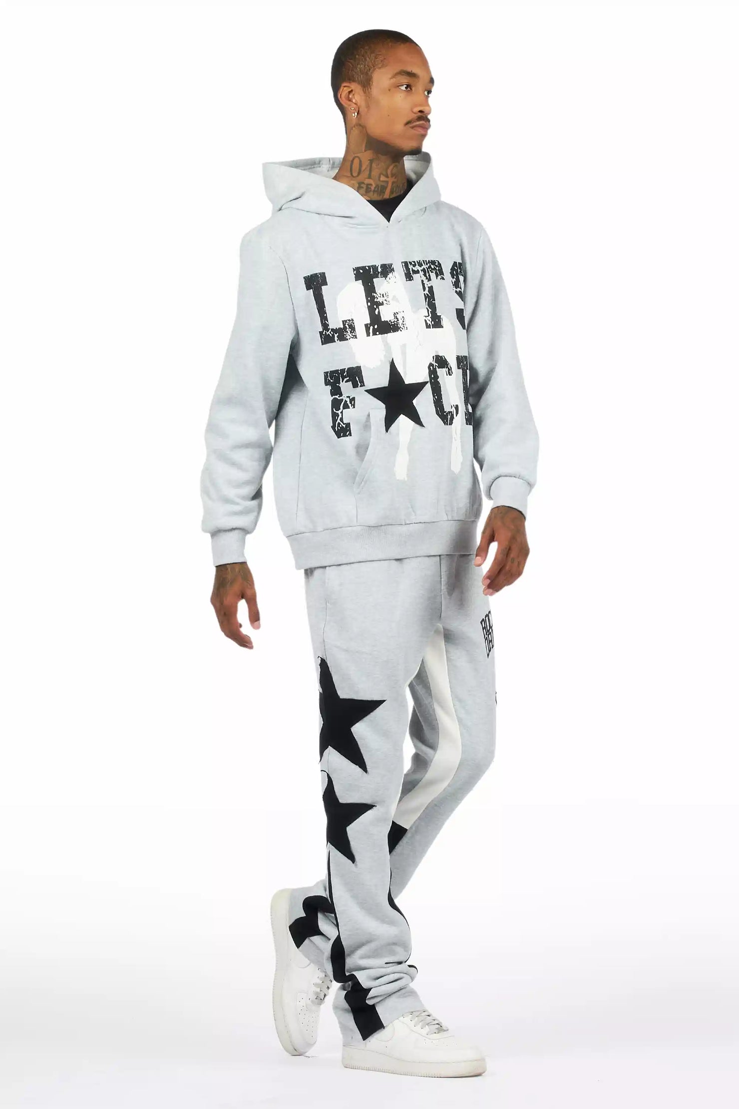 Pacino Heather Grey Stacked Track Set