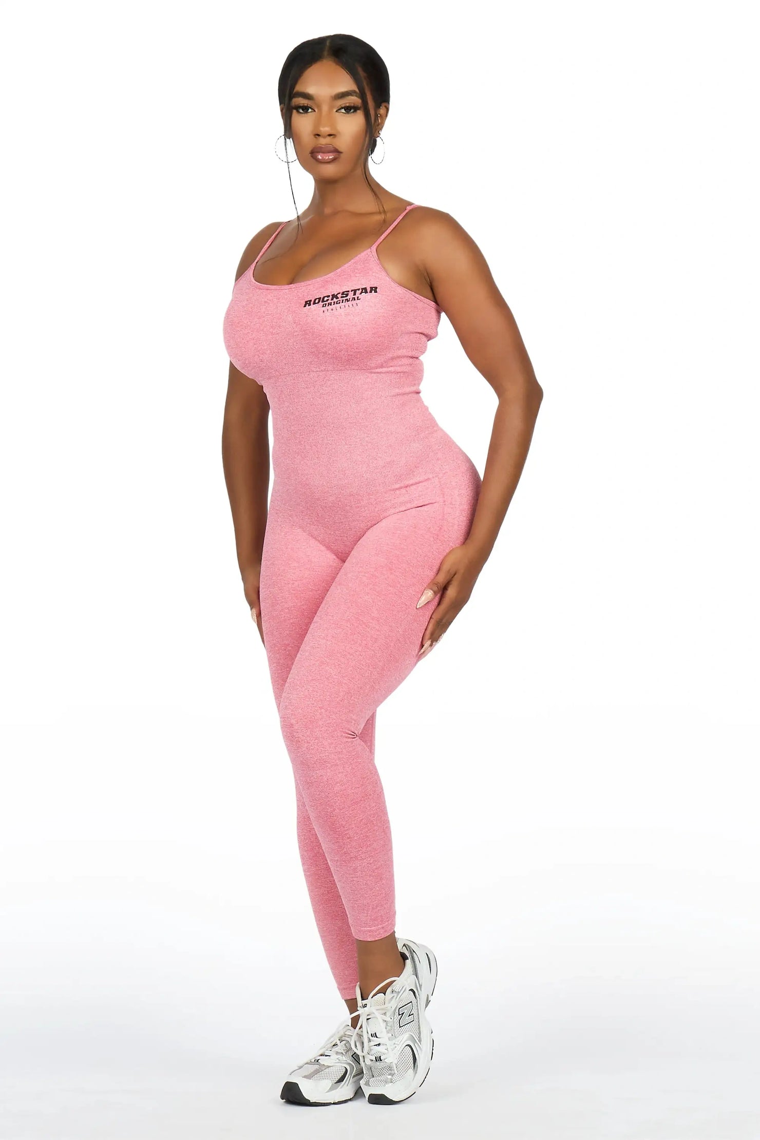Lashona Pink Active Tank Jumpsuit