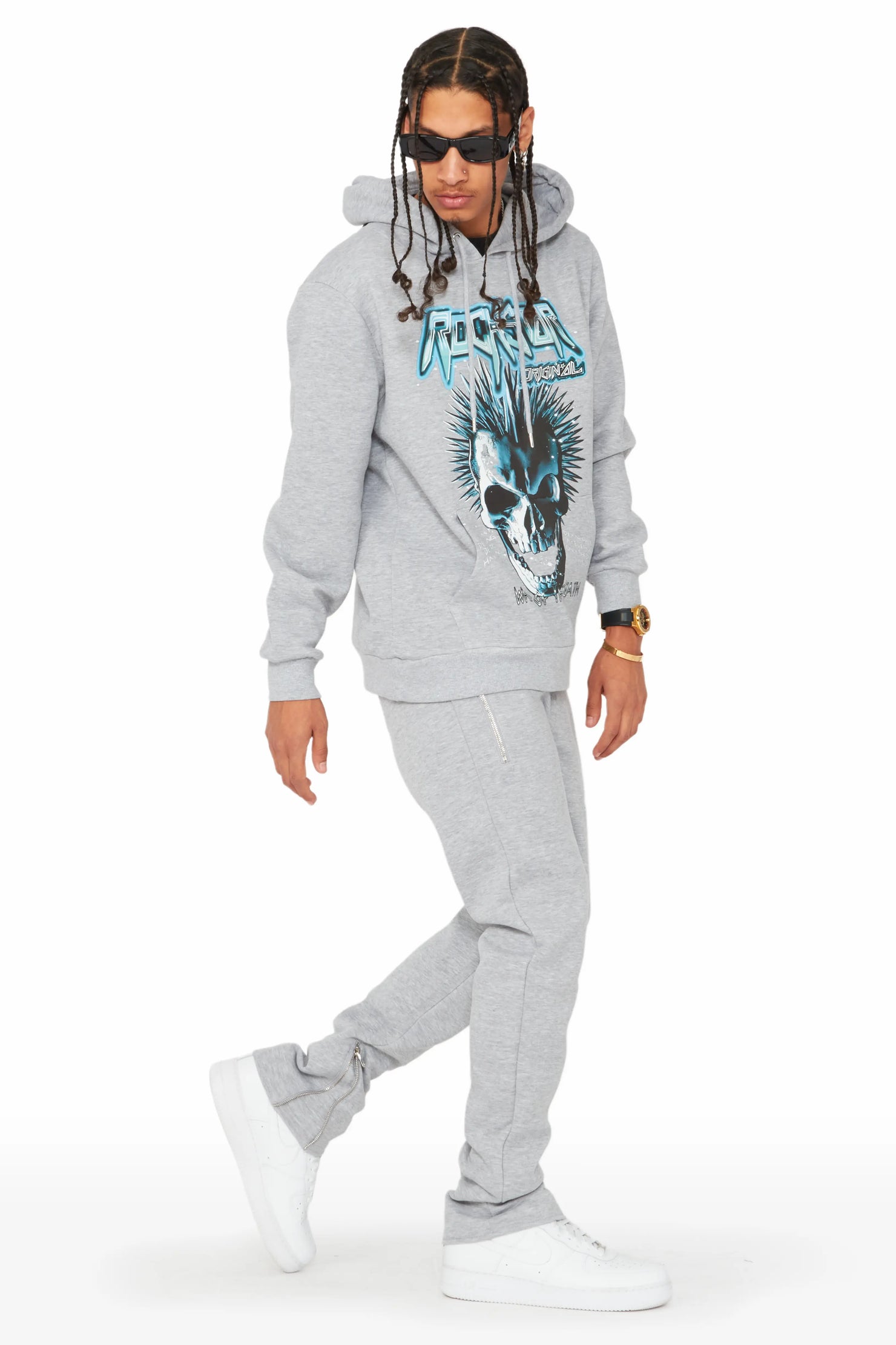 Obern Heather Grey Slim Fit Track Set