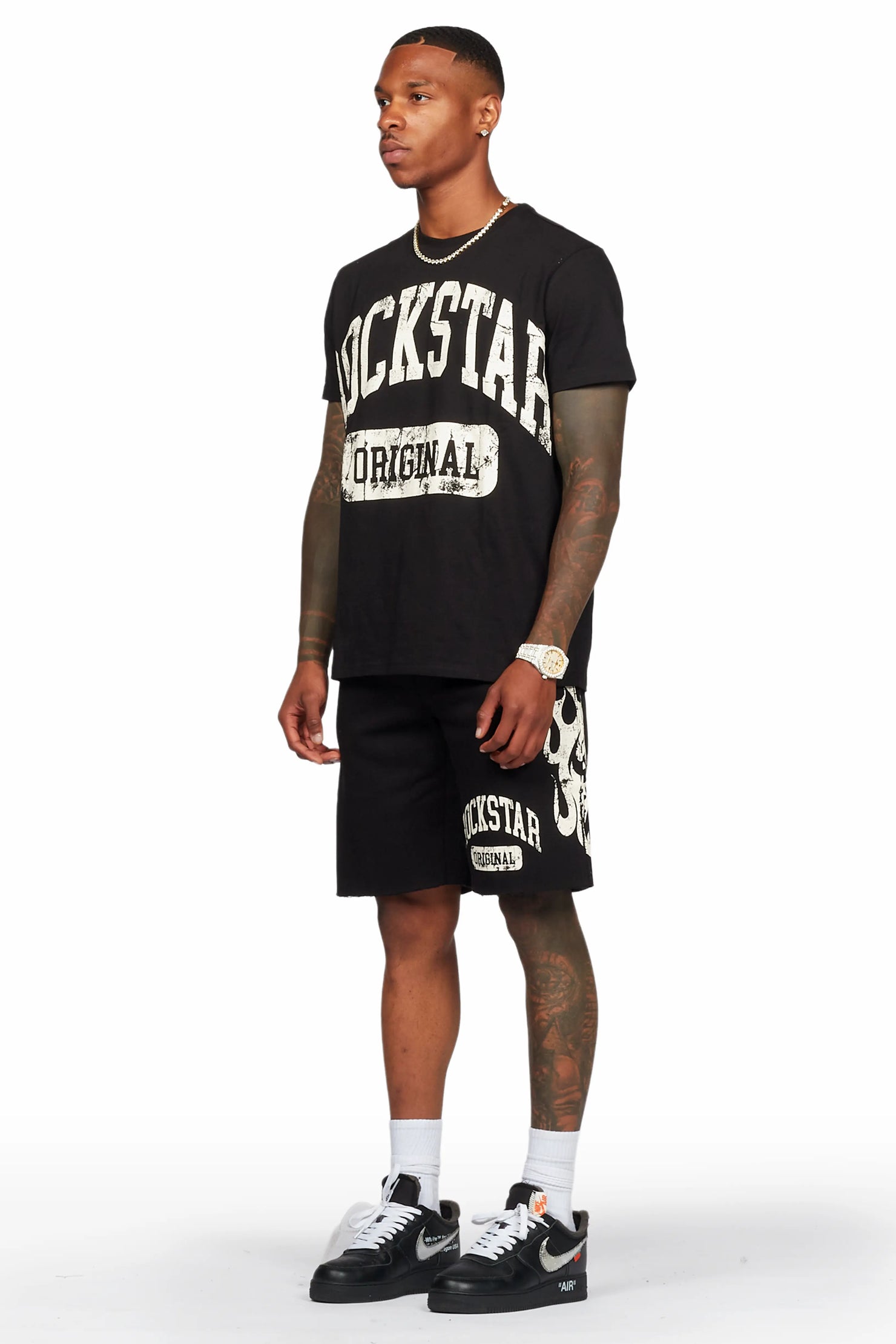 Members Black T-Shirt/Short Set